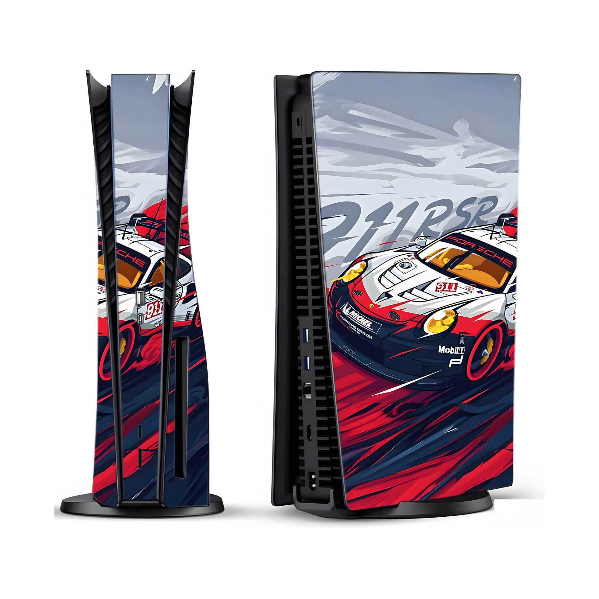 Graphite Racer PlayStation 5 Fat Skins & Wraps