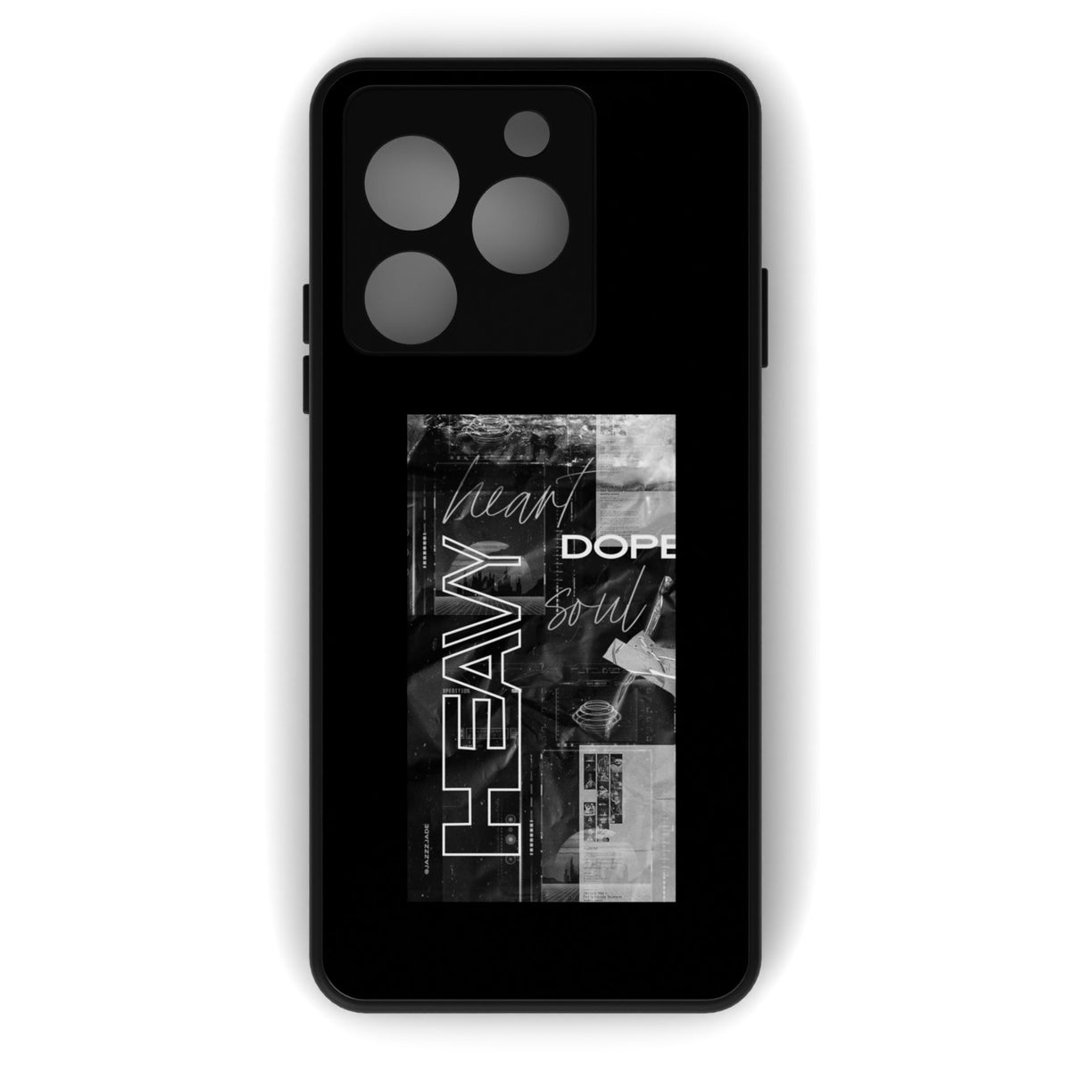 Heavy printed metal phone case - flat back view