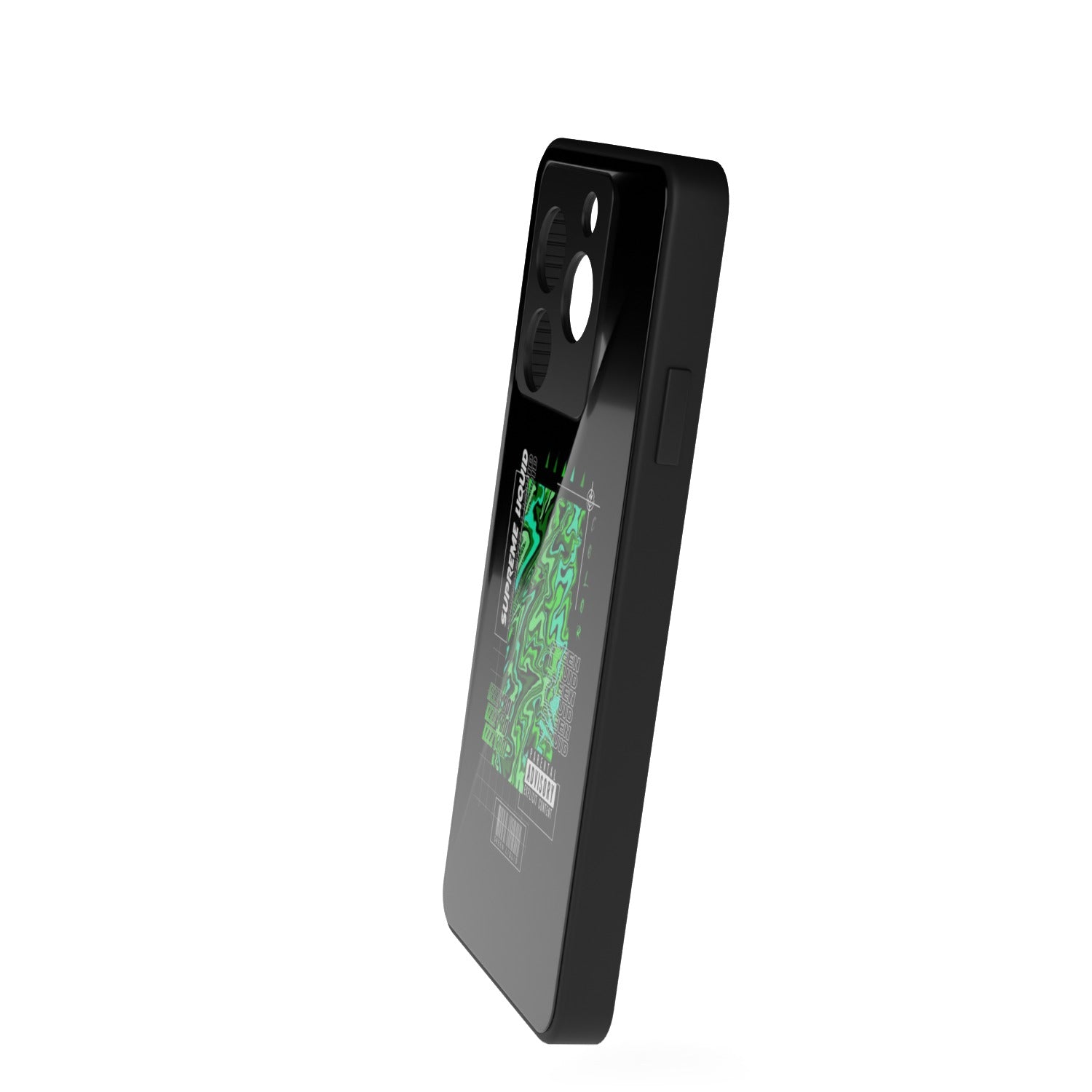 Holographic Hue printed metal phone case - side view
