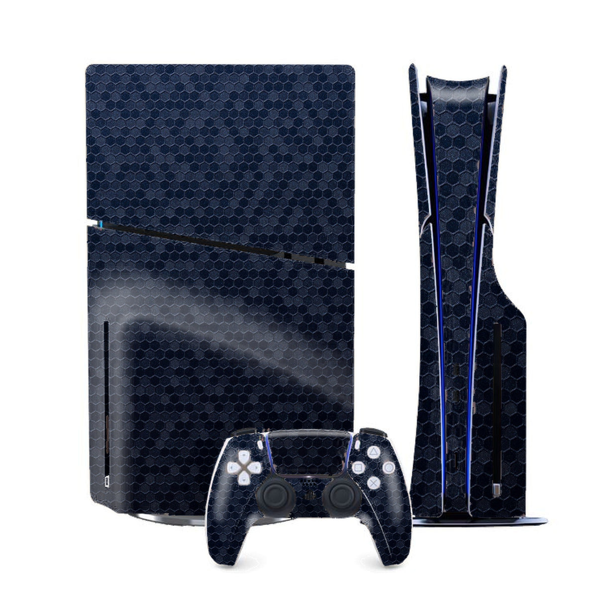 Honeycomb Blue PlayStation 5 Slim skin by Decalz
