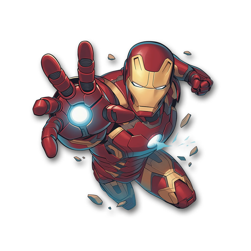 Iron Man Hero Pose Comic Style Sticker