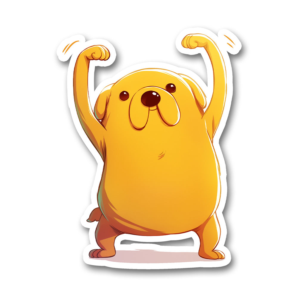 Jake The Dog Muscle Flex Adventure Time Sticker