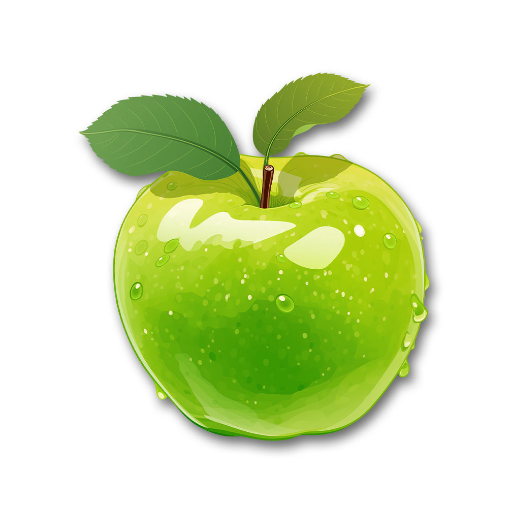 Juicy Green Apple Realistic Clipart