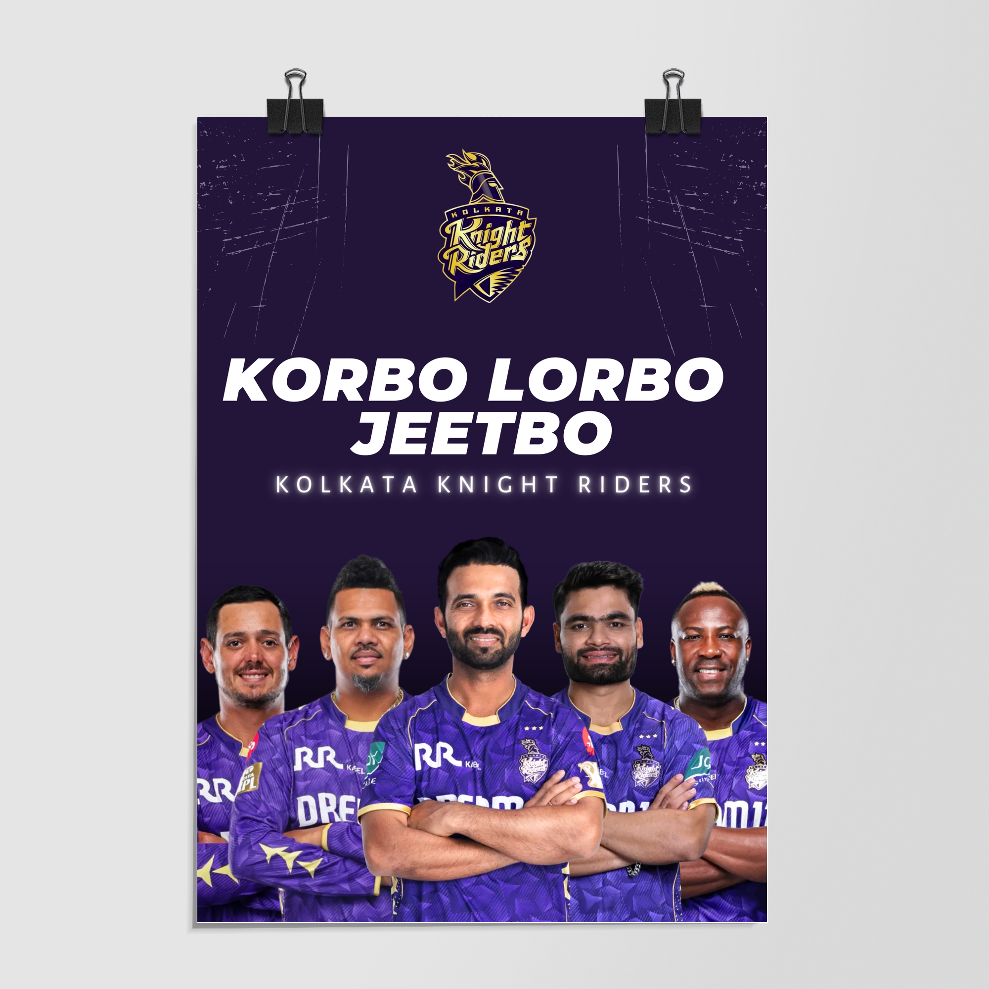 Kolkata Knight Riders Korbo Lorbo Jeetbo by Decalz