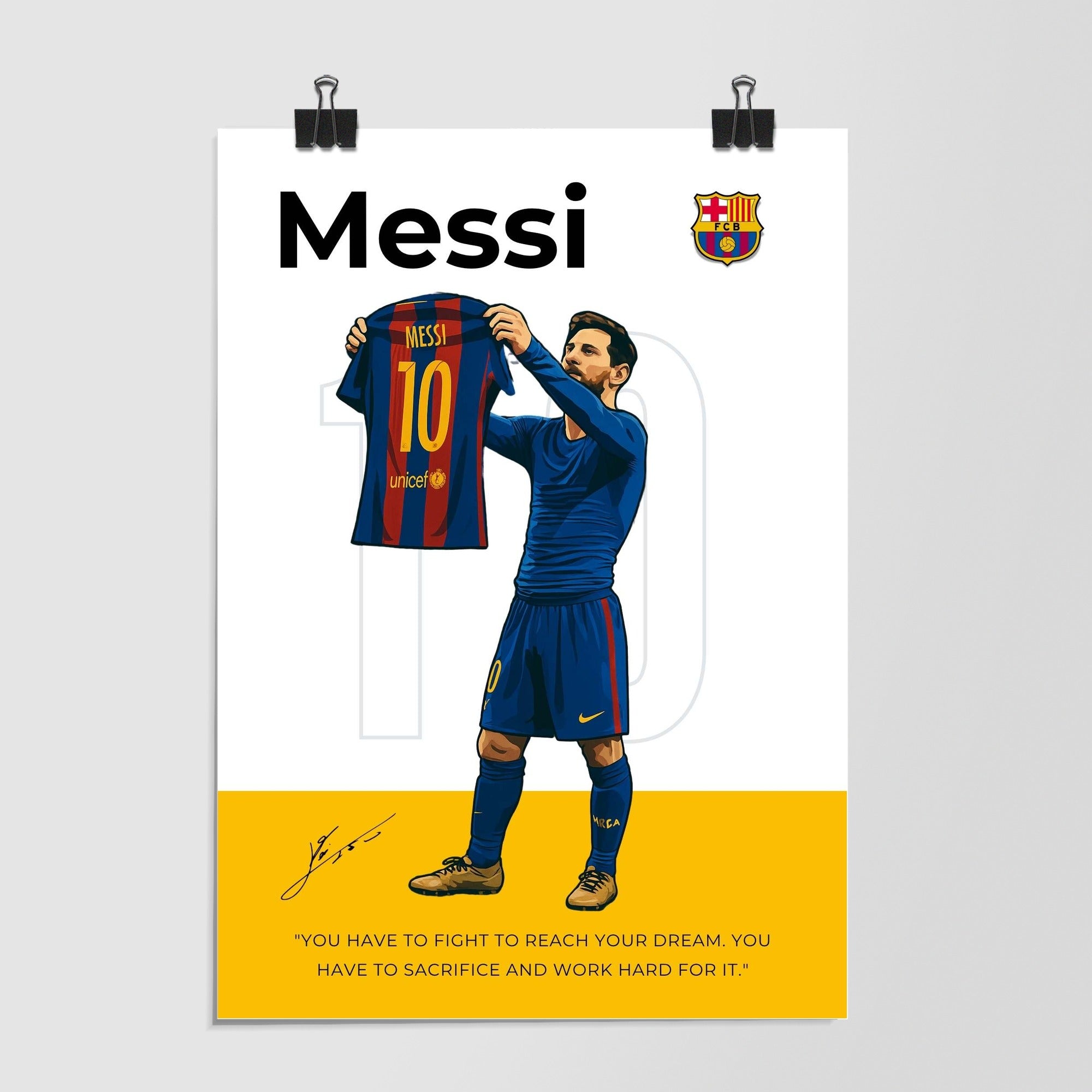 Lionel Messi Fight For Dream Quote White by Decalz