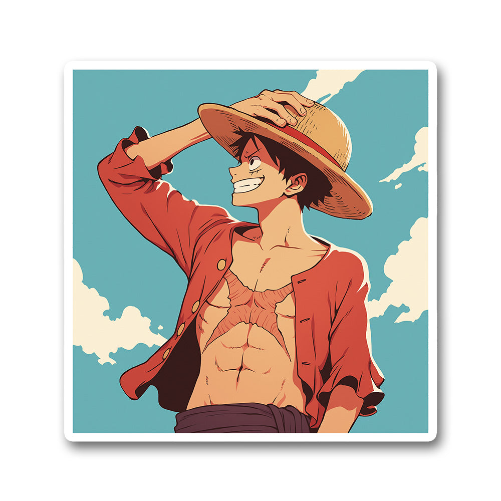 Luffy Retro Poster Sticker