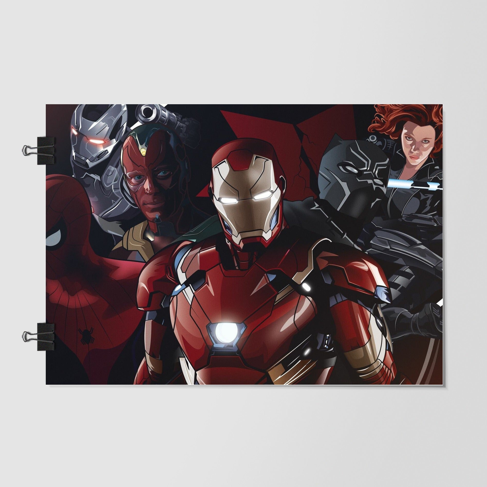 Marvel Heroes Team Black Close Up Portrait by Decalz