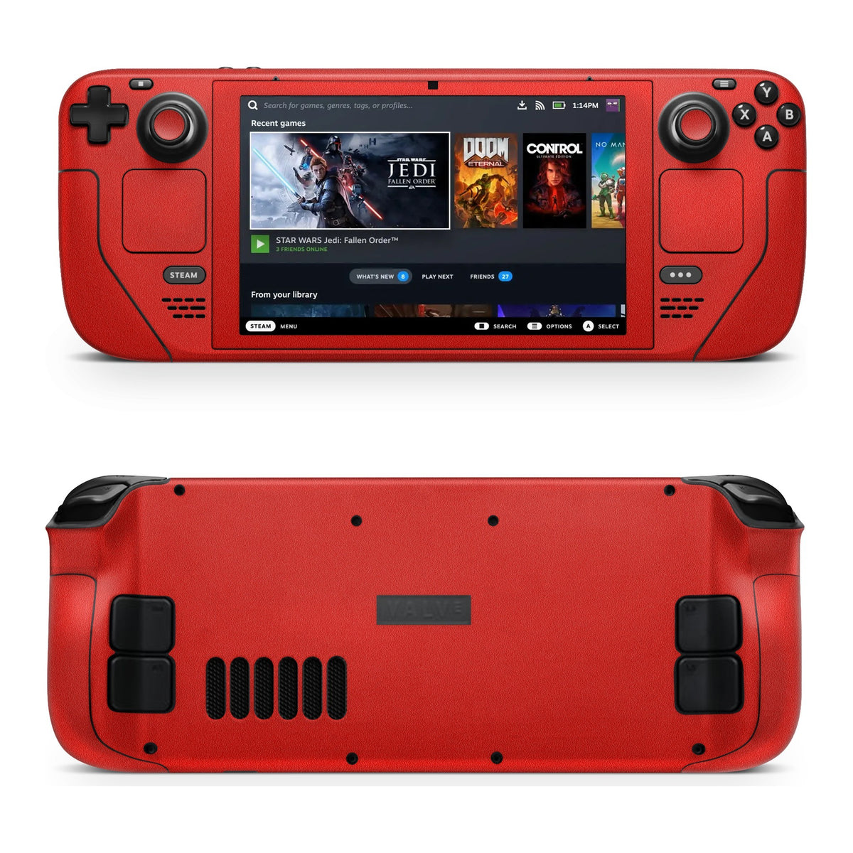 Matte Red Steam Deck skin by Decalz