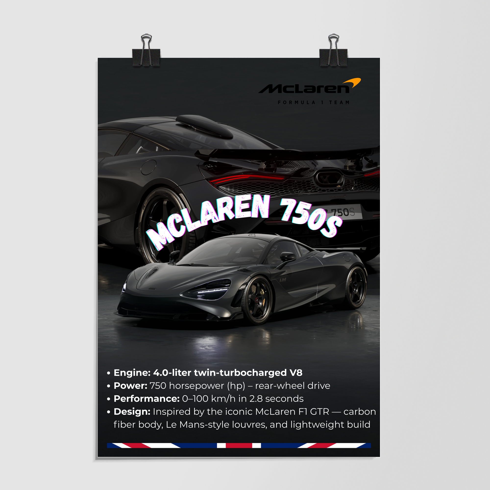 Mclaren 750s Coupe Le Mans 2025 Black by Decalz