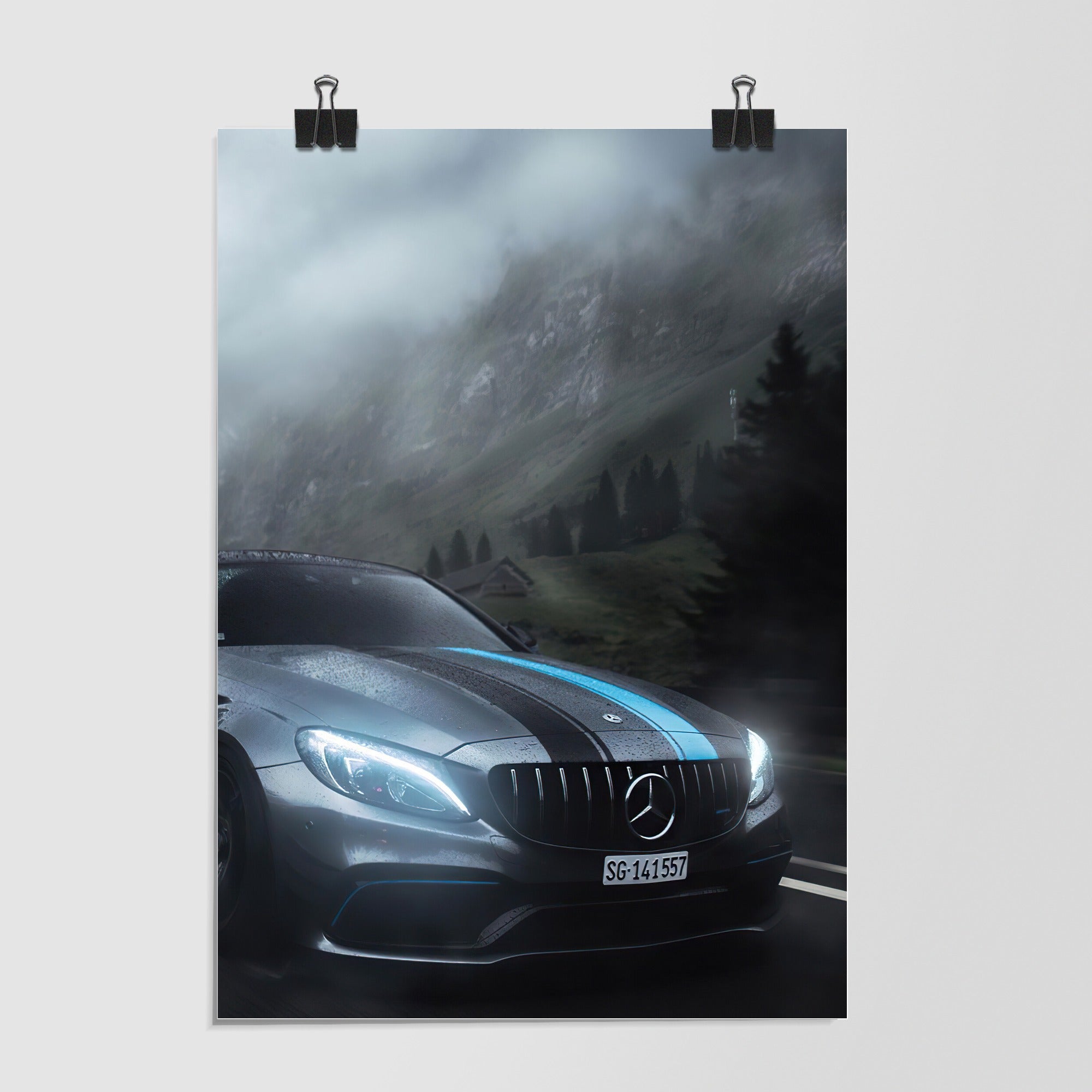 Mercedes Benz Black Luxury Coupe Dynamic Angle by Decalz