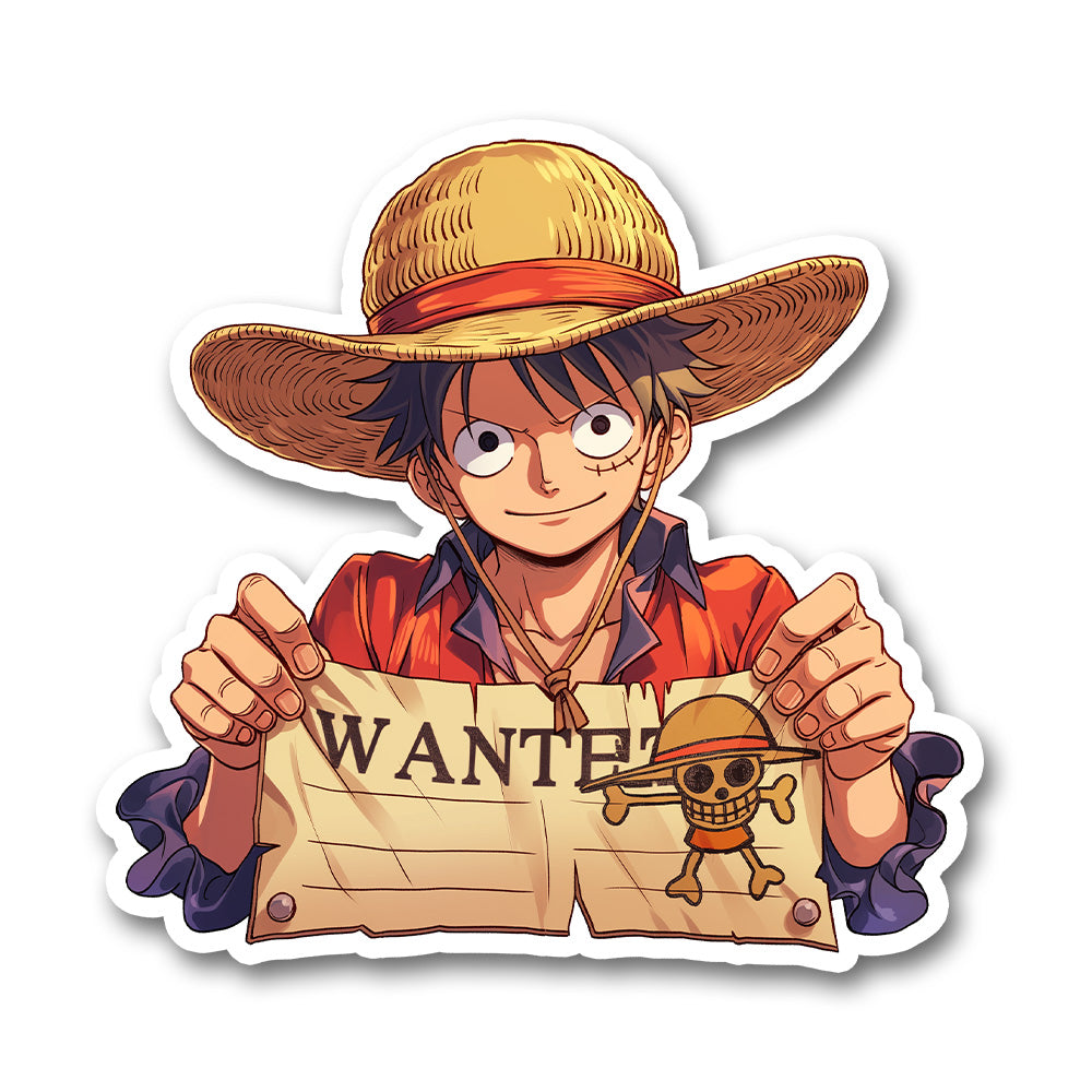 Monkey D Luffy Wanted Poster Sticker