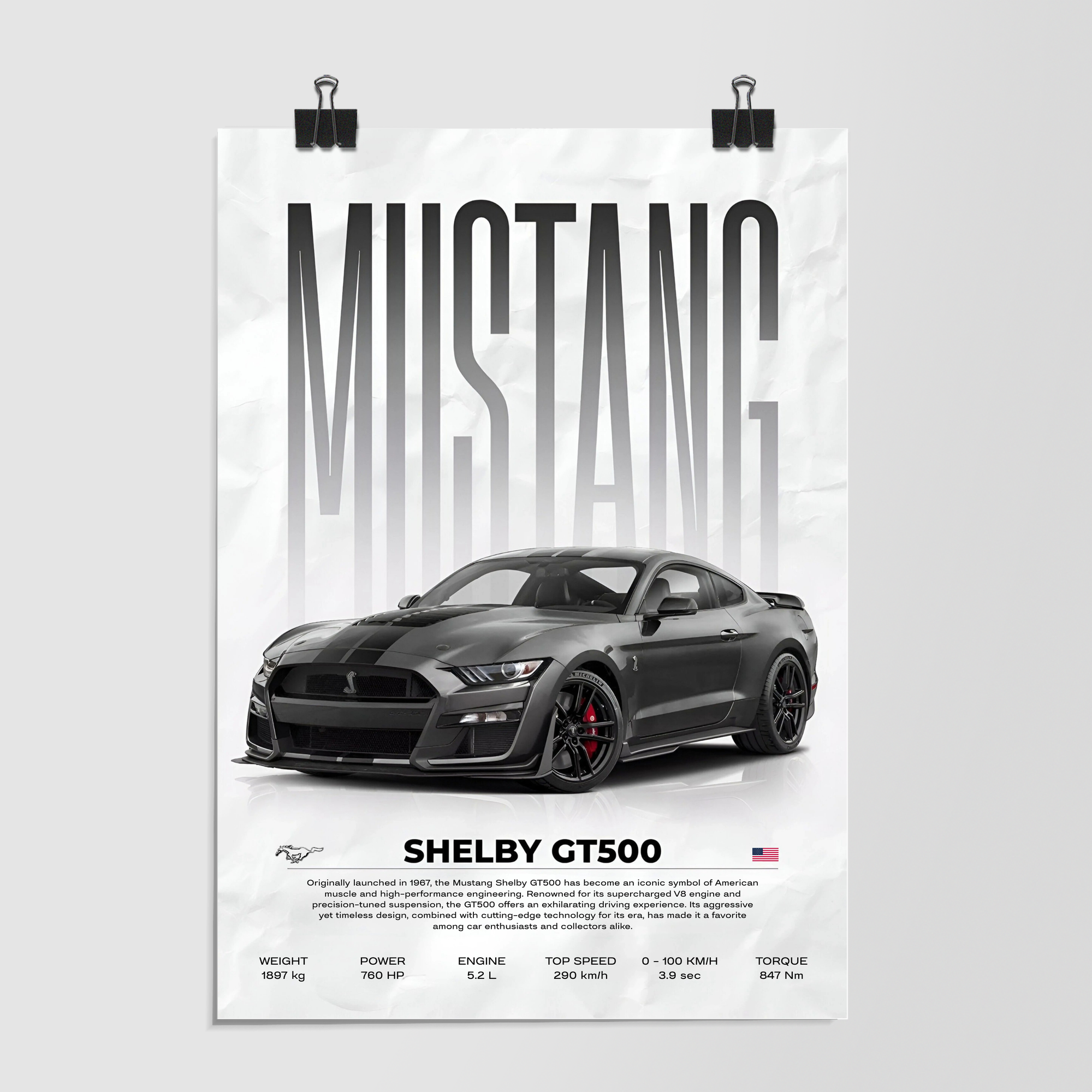 Mustang Shelby Gt500 Grey by Decalz