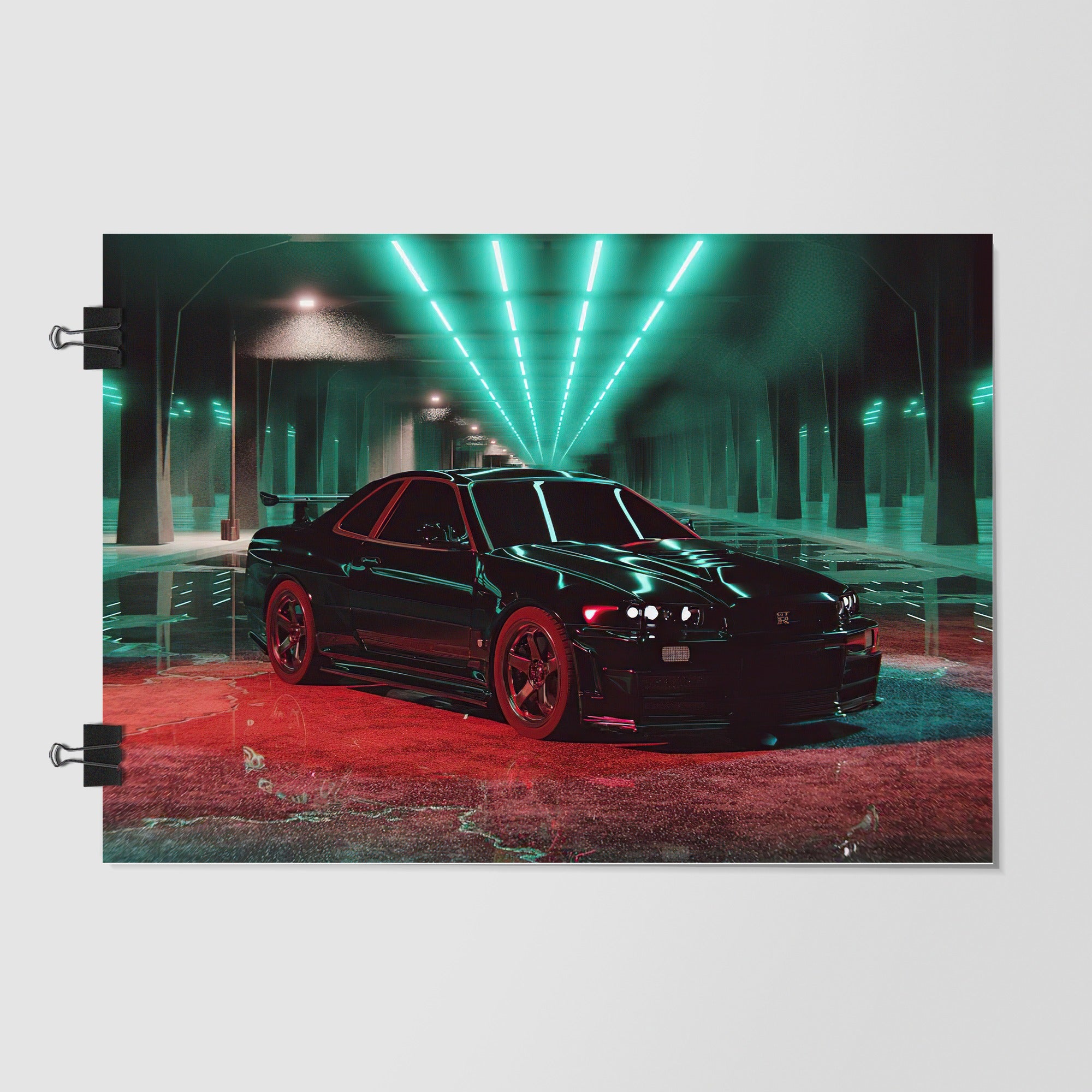 Nissan Gtr Skyline Black Dramatic Lighting by Decalz