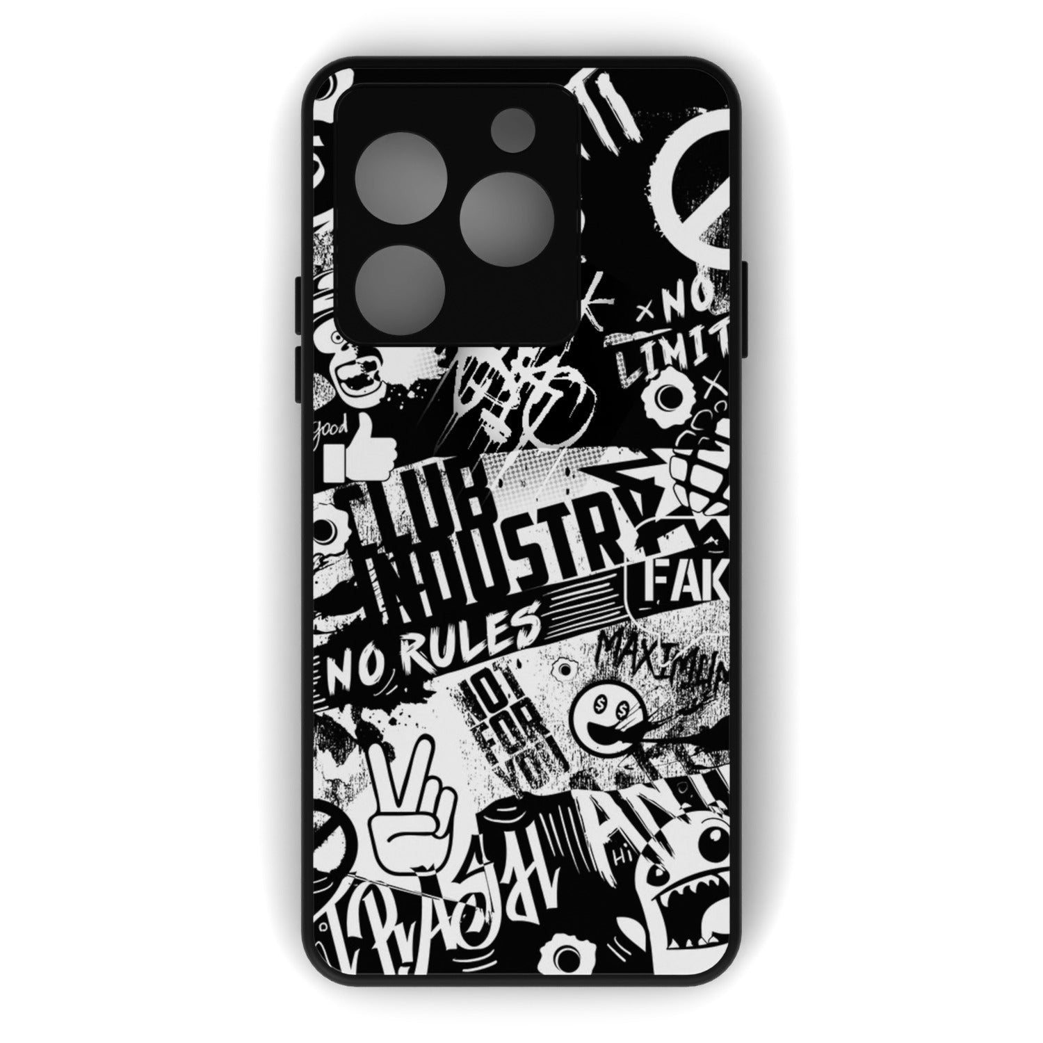 No limits printed metal phone case - flat back view