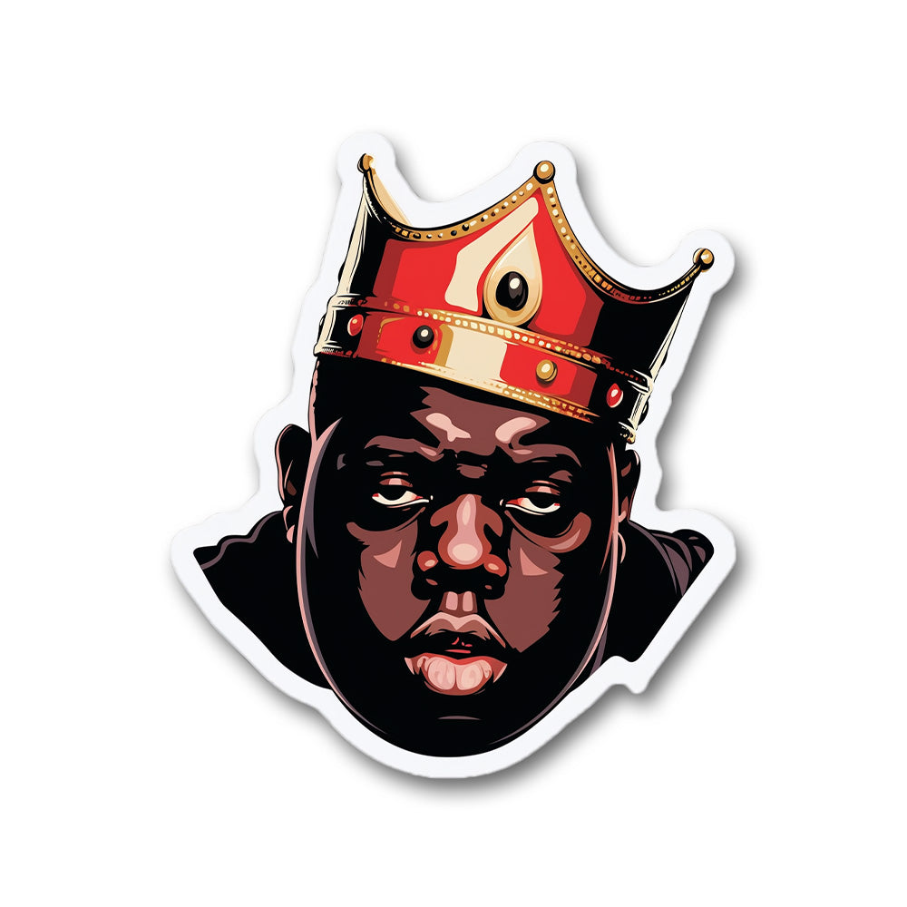 Notorious Big With Crown Art Sticker