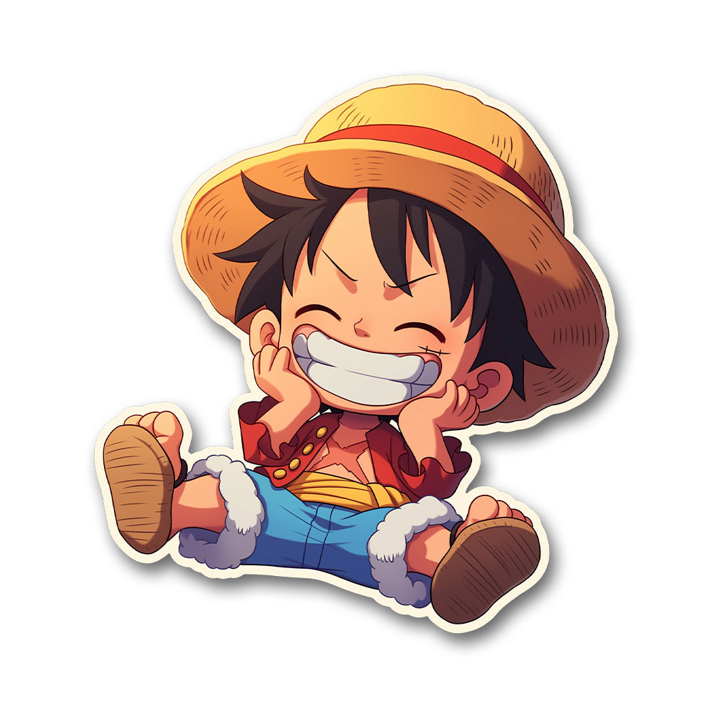 One Piece Chibi Luffy Smile Sticker