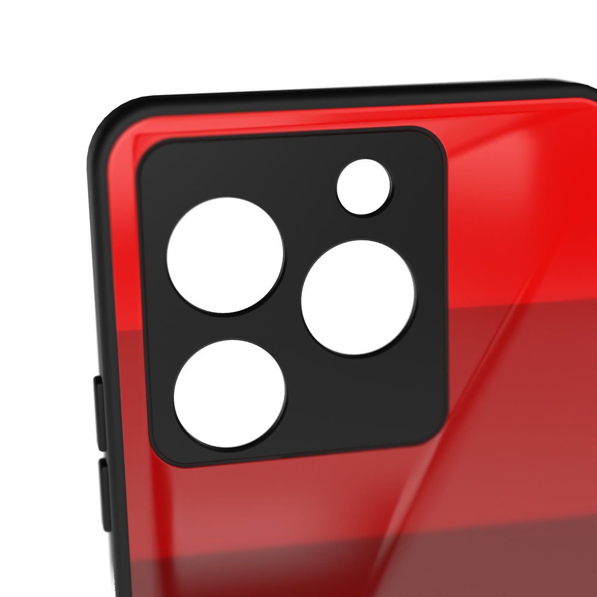 Palette Red printed metal phone case - camera close-up