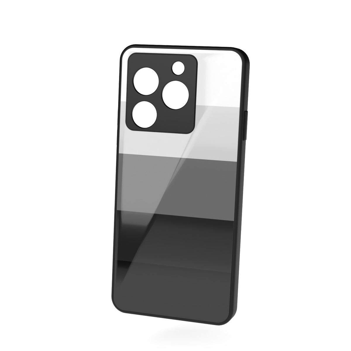 Palette White printed metal phone case - floating back view