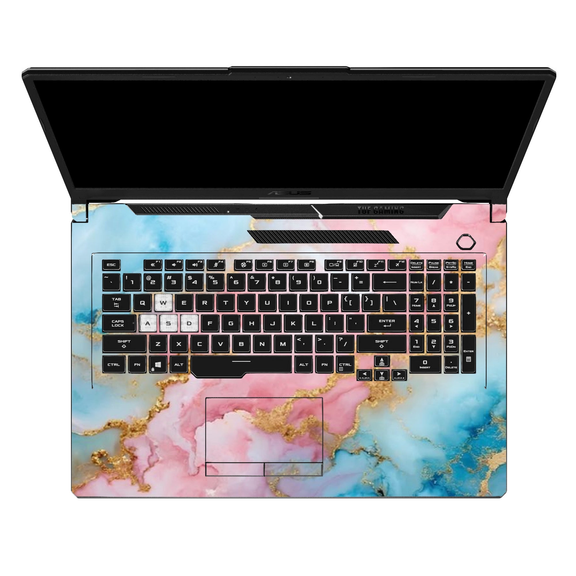 Pastel Teal Pink Marble by Decalz