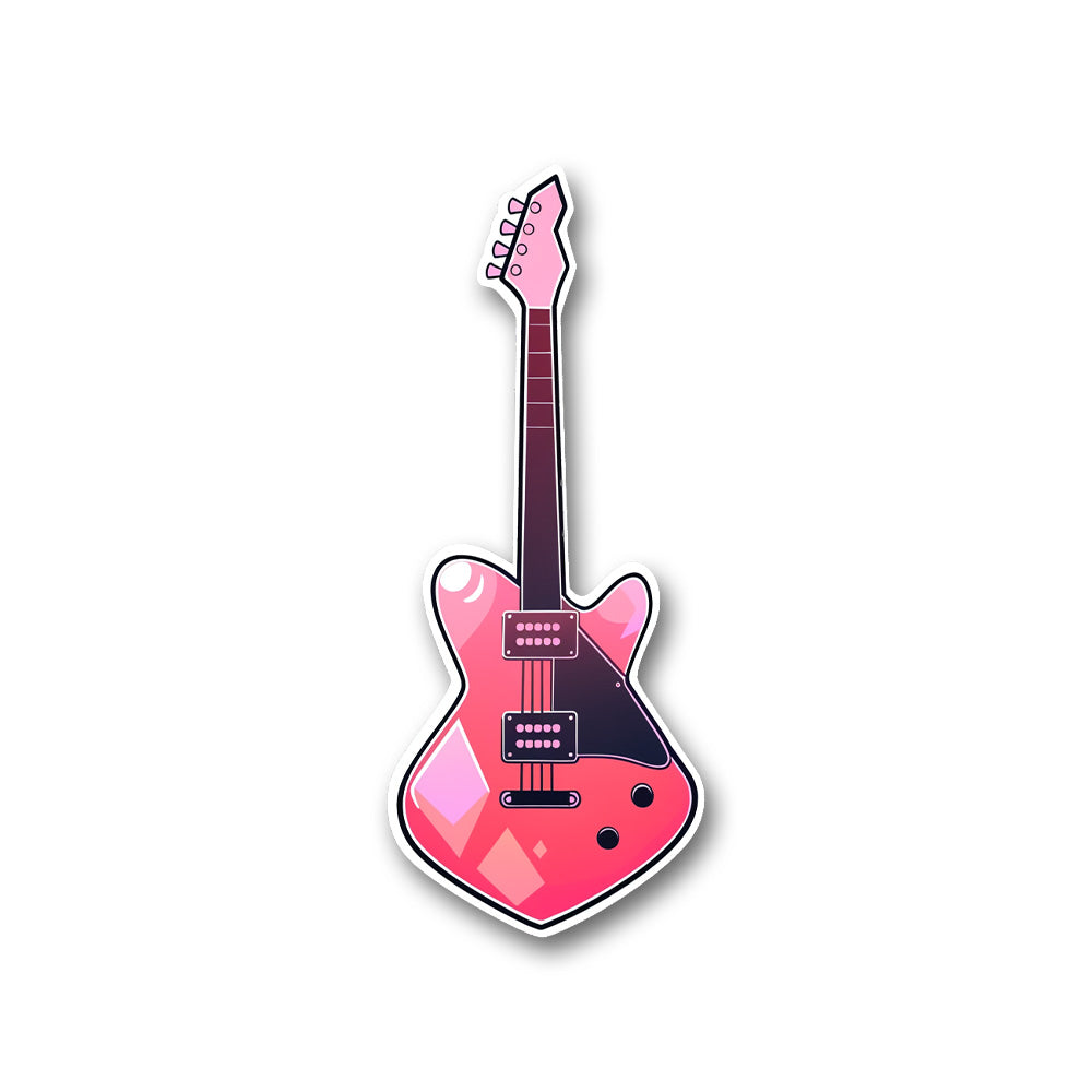 Pink Guitar Art Sticker
