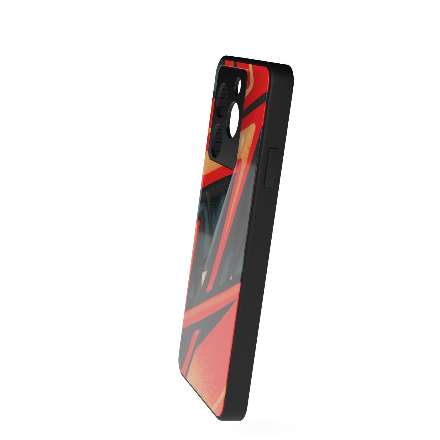 Plasma printed metal phone case - side view