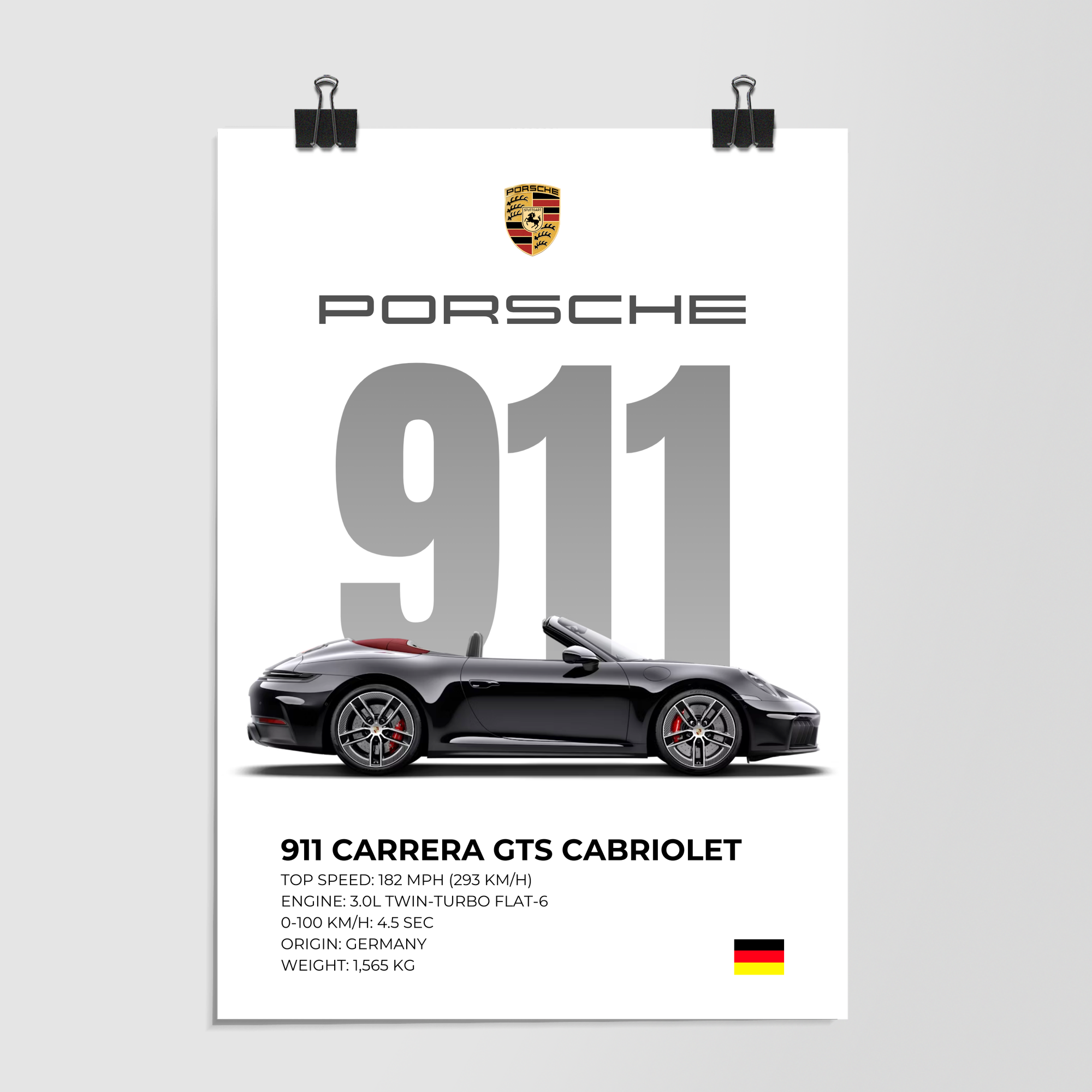 Porsche 911 Carrera Gts Cabriolet Silver by Decalz