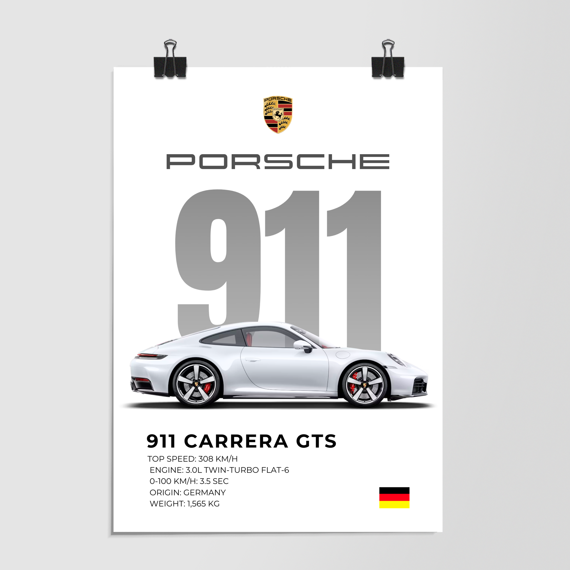Porsche 911 Carrera Gts Silver by Decalz