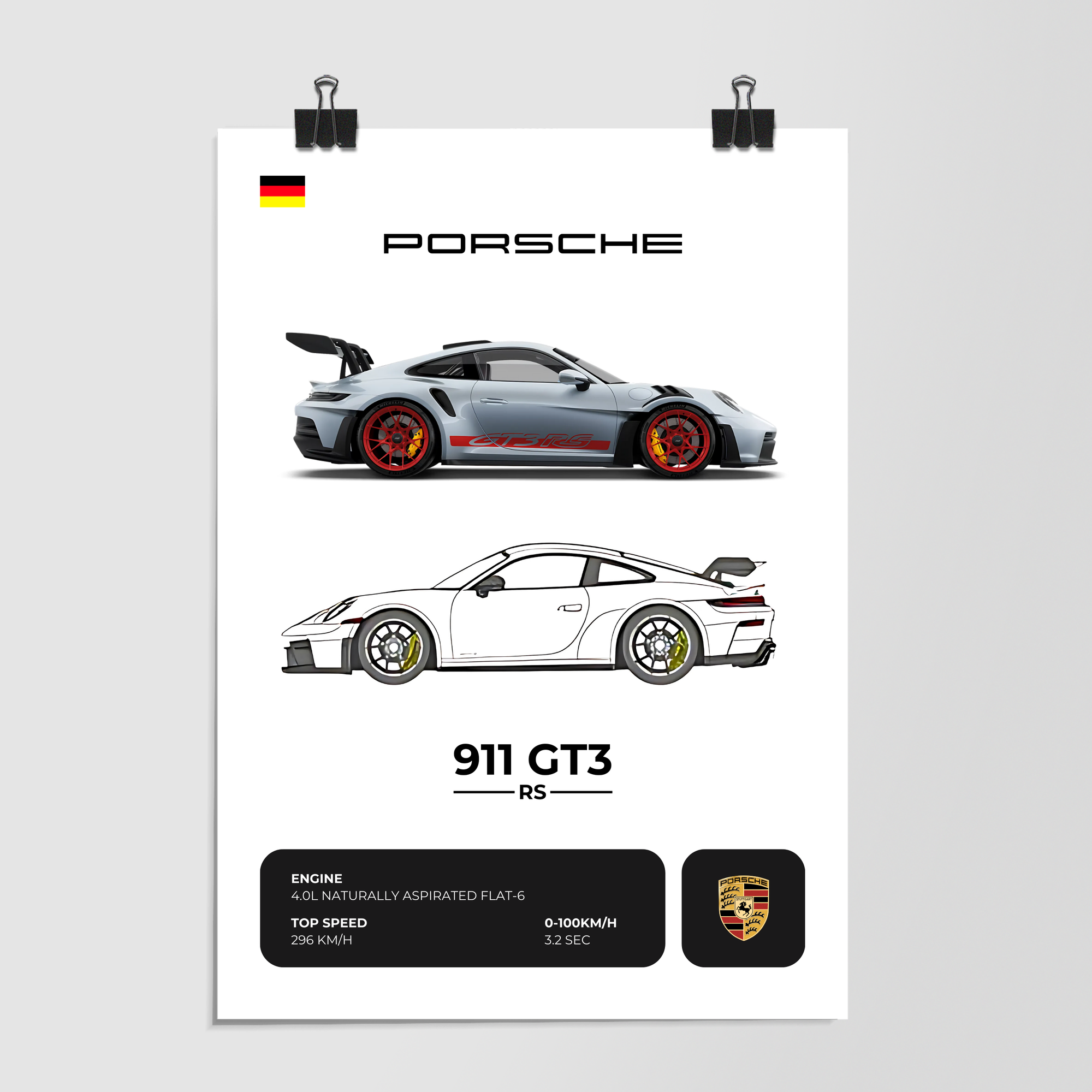 Porsche 911 Gts Rs White by Decalz