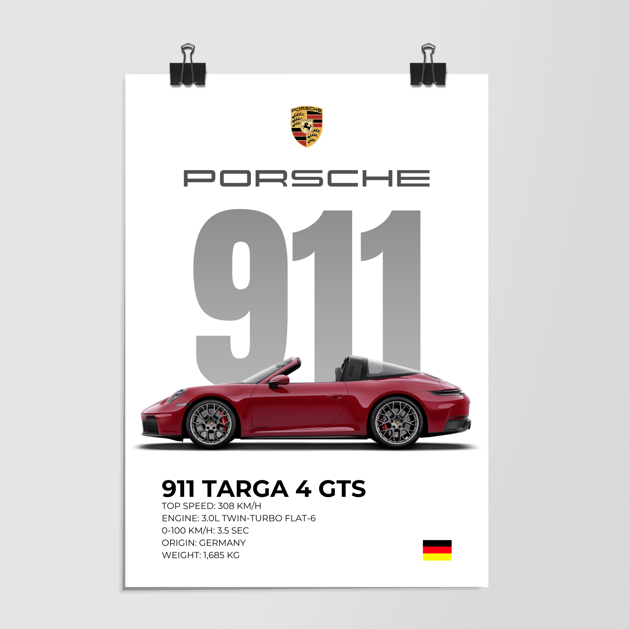 Porsche 911 Targa Gts Silver by Decalz