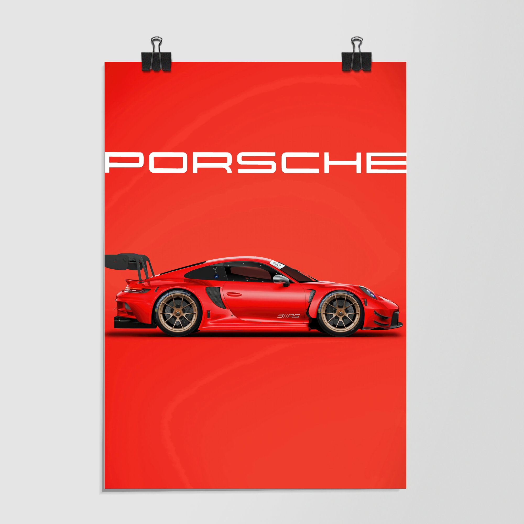 Porsche Orange Sports Car by Decalz