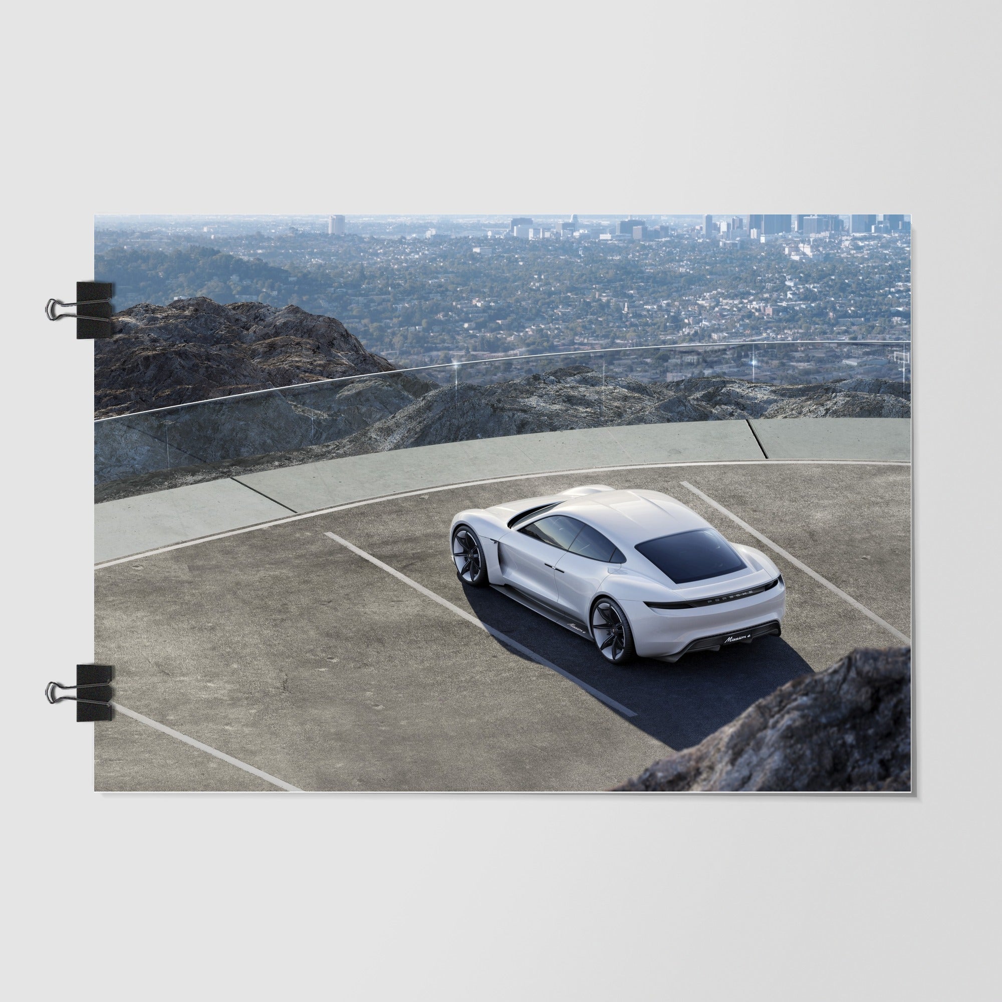 Porsche Taycan Gray Dramatic Lighting by Decalz