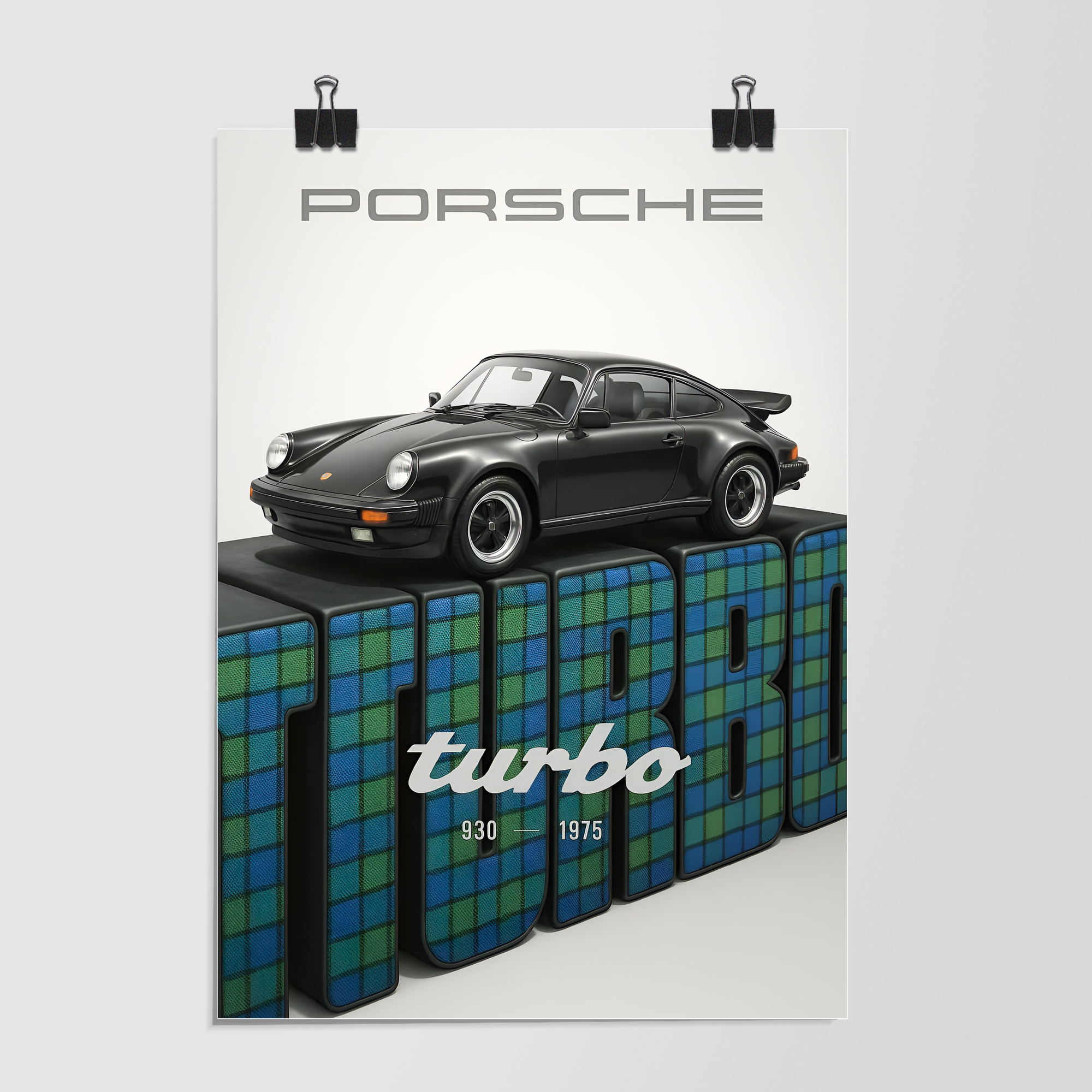 Porsche Turbo Teal Plaid by Decalz