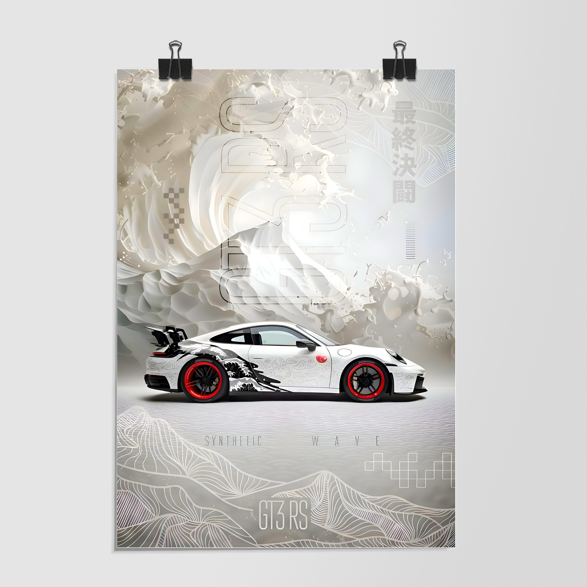 Porsche White Mountain Abstract by Decalz