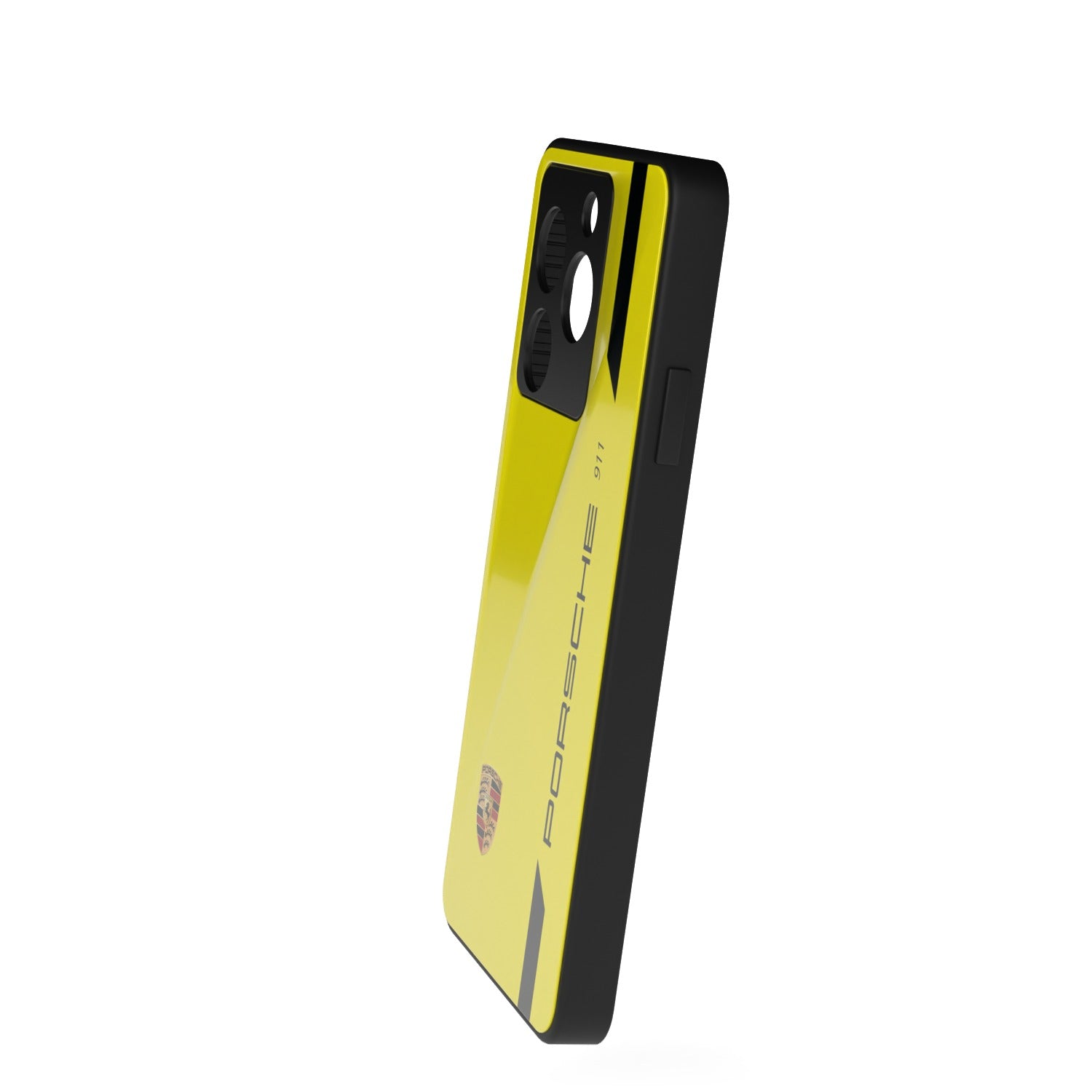 Porsched printed metal phone case - side view