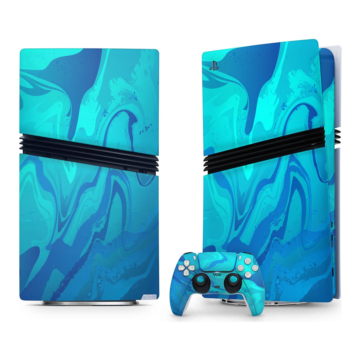 Poseidon Blue PlayStation 5 Pro skin by Decalz