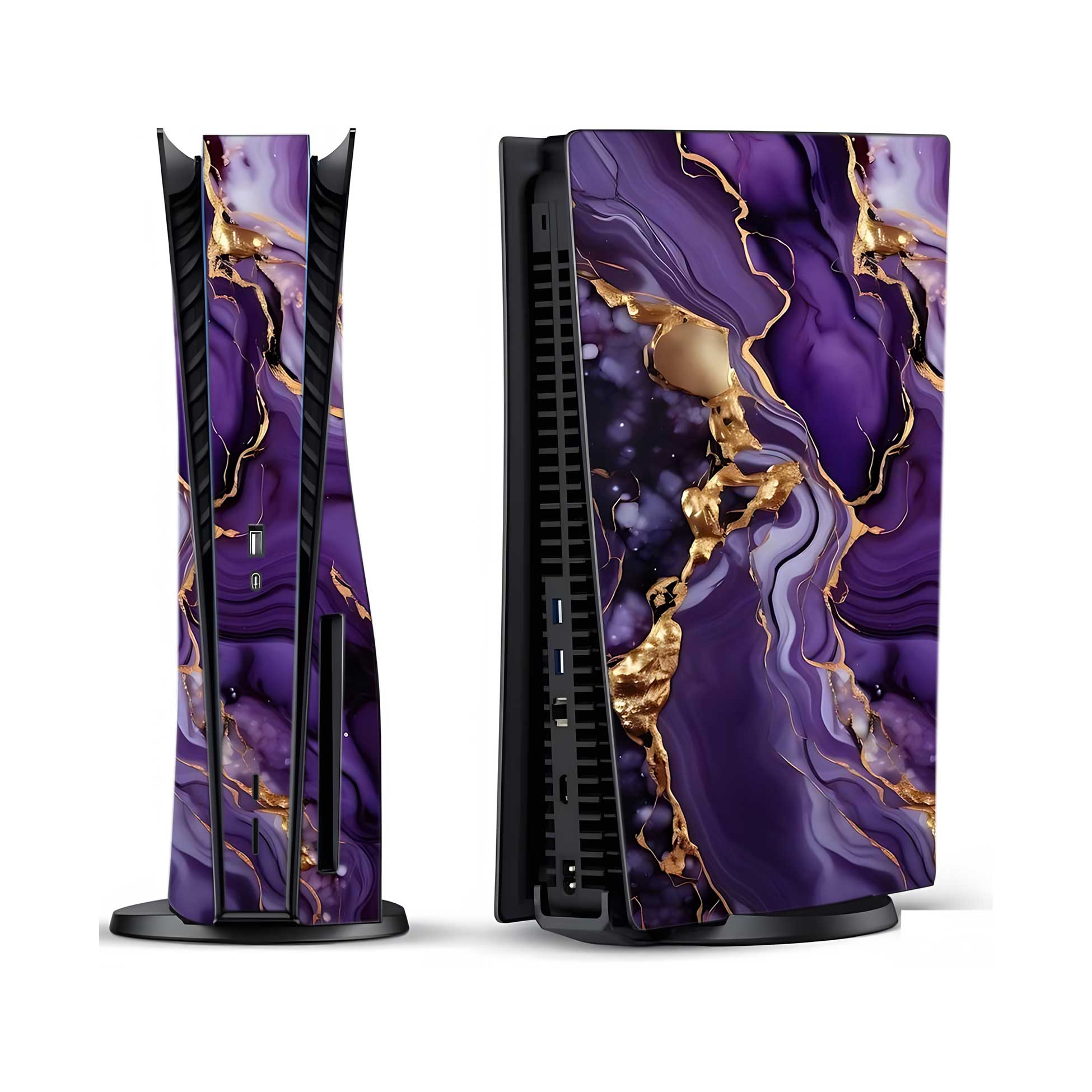 Purple Gold Vein PlayStation 5 Fat Skins & Wraps