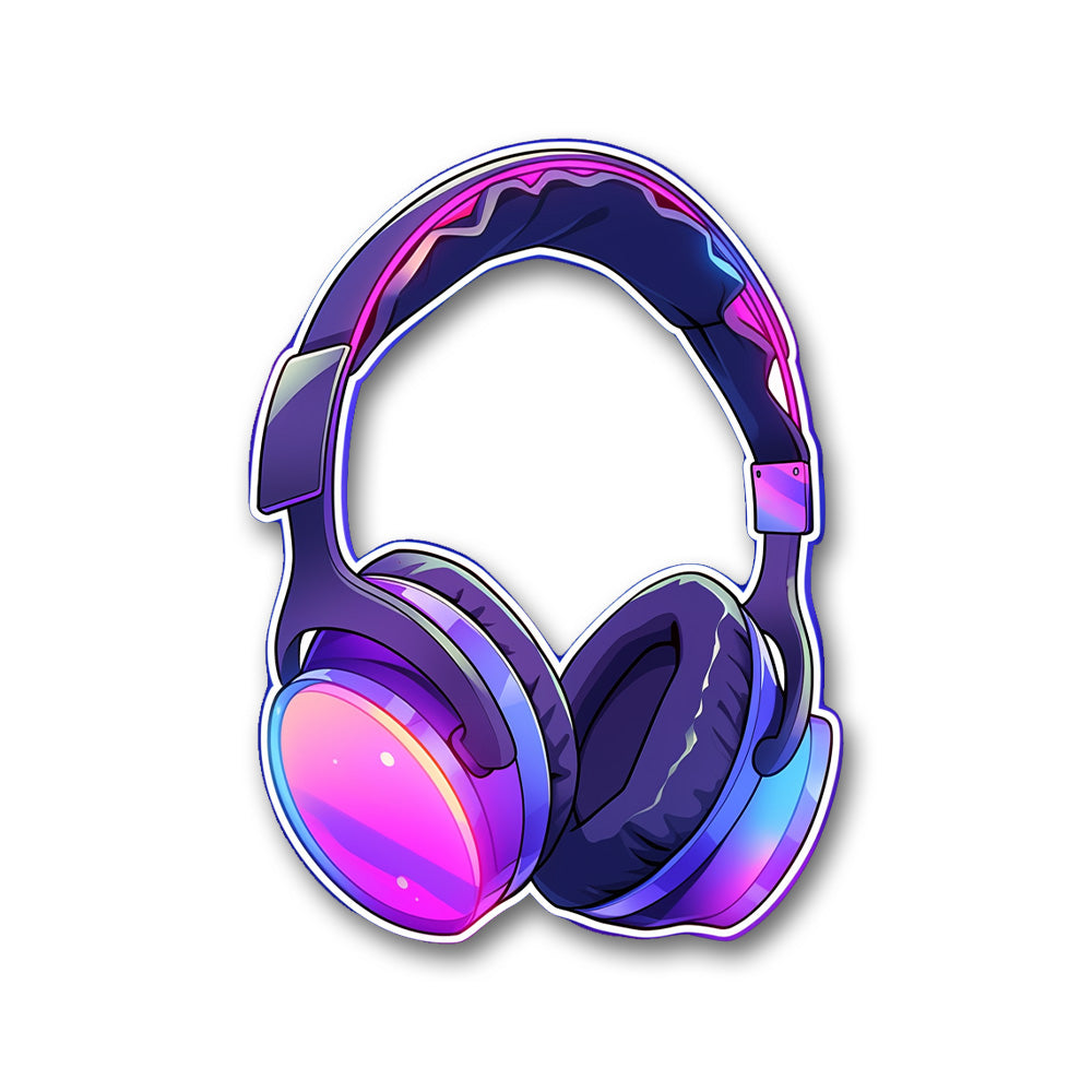 Purple Headphones Aesthetic Sticker