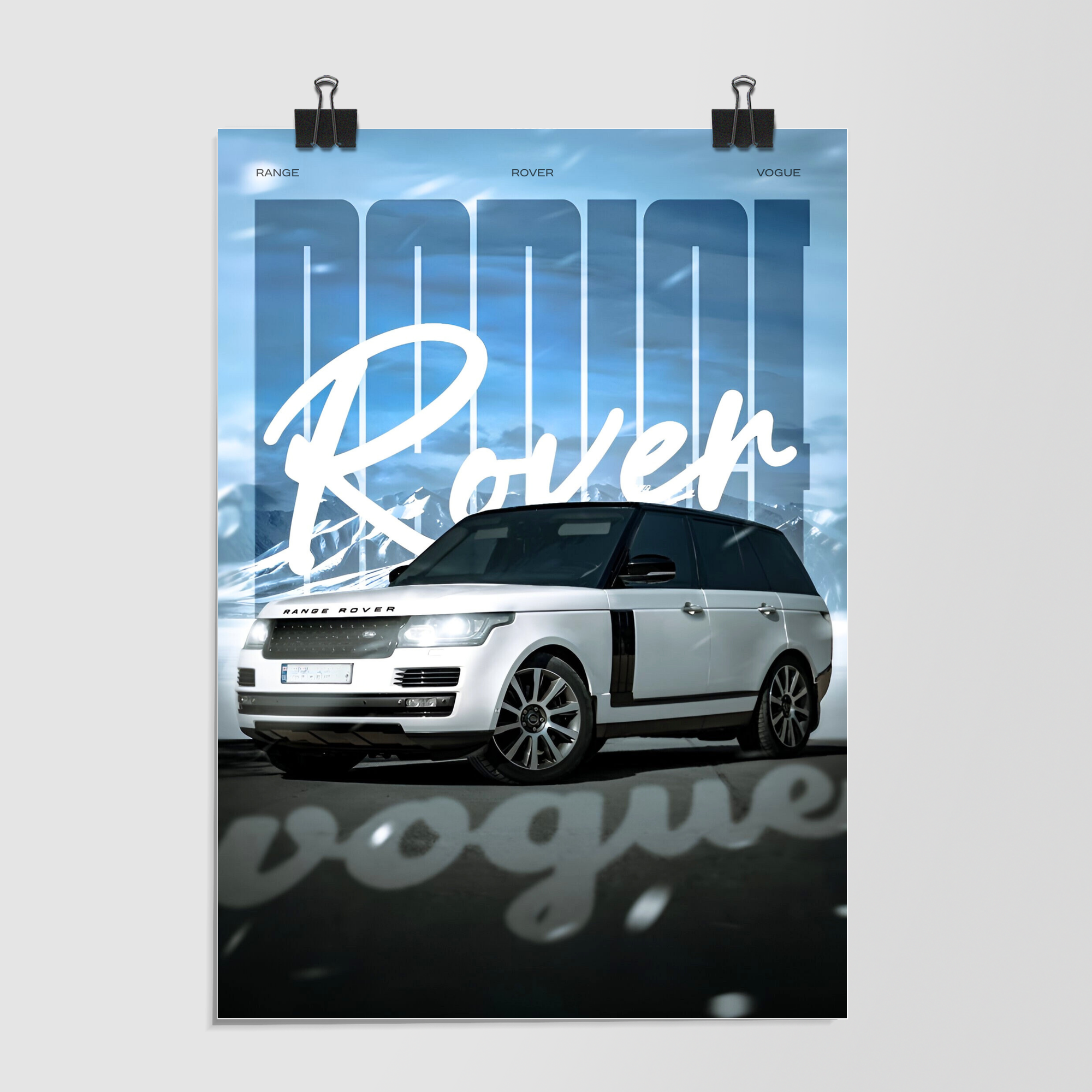 Range Rover Vogue Silver Text by Decalz