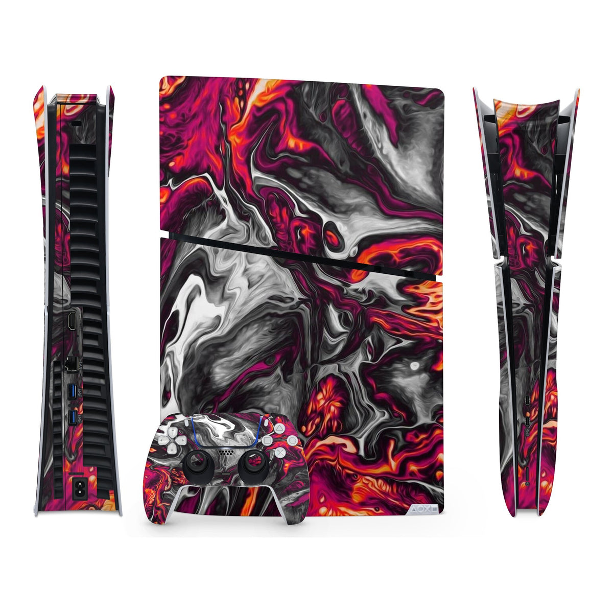 Red Hot Lava PlayStation 5 Slim Digital skin by Decalz