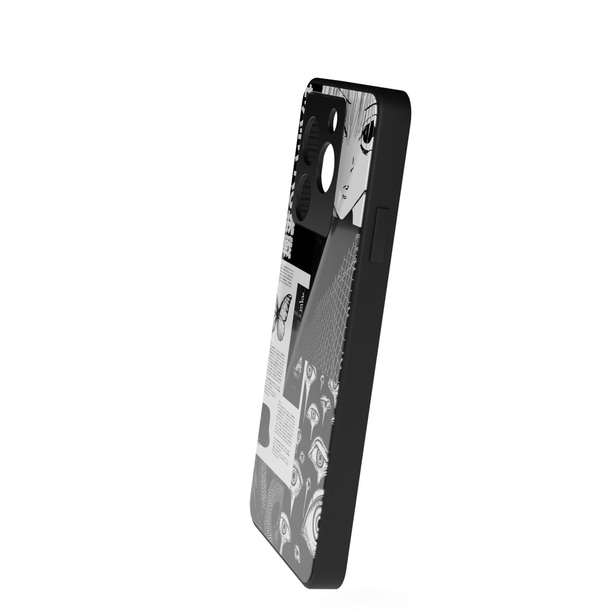 Senpai printed metal phone case - side view