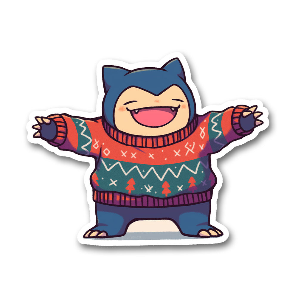 Snorlax Christmas Sweater Sticker