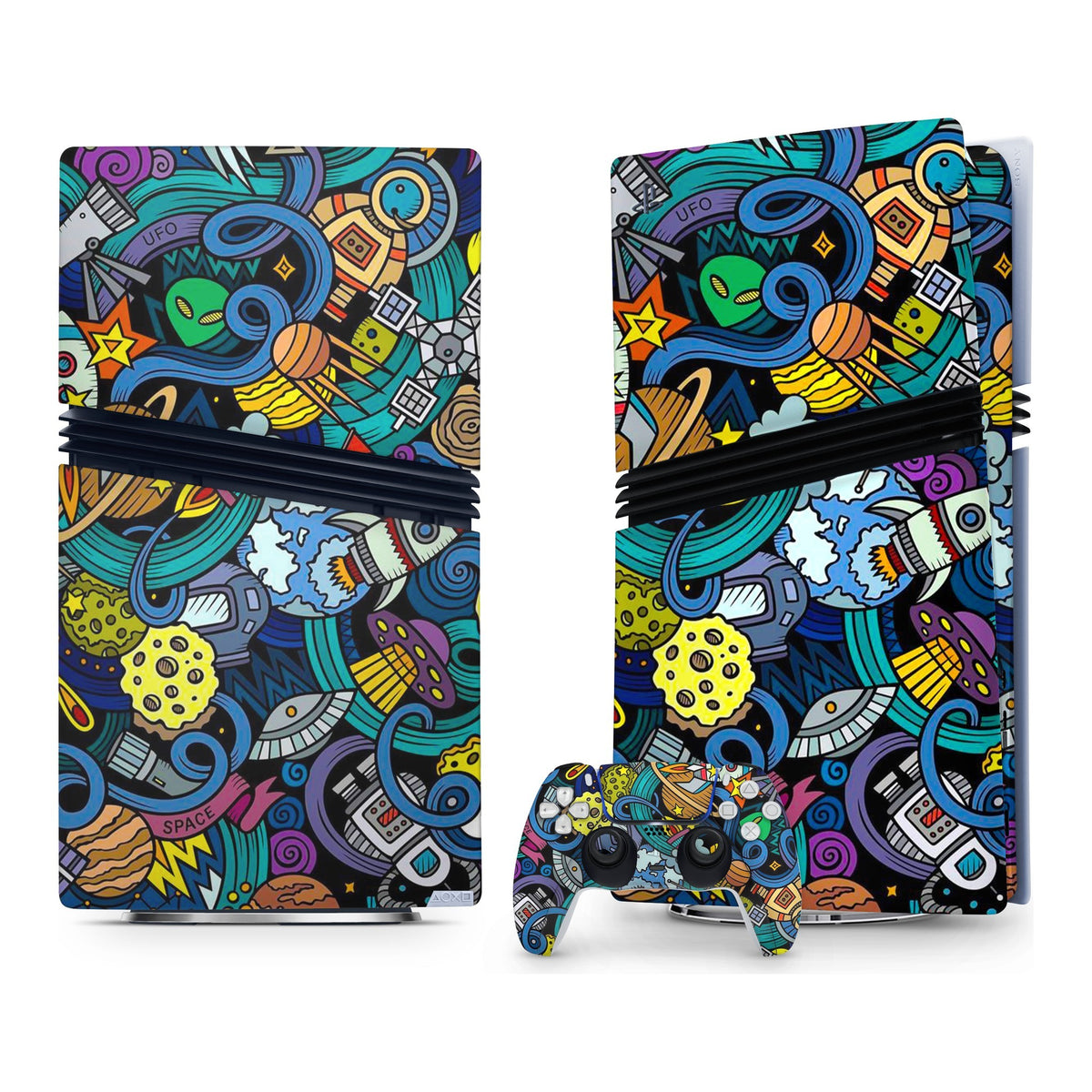 Space Doodle PlayStation 5 Pro skin by Decalz