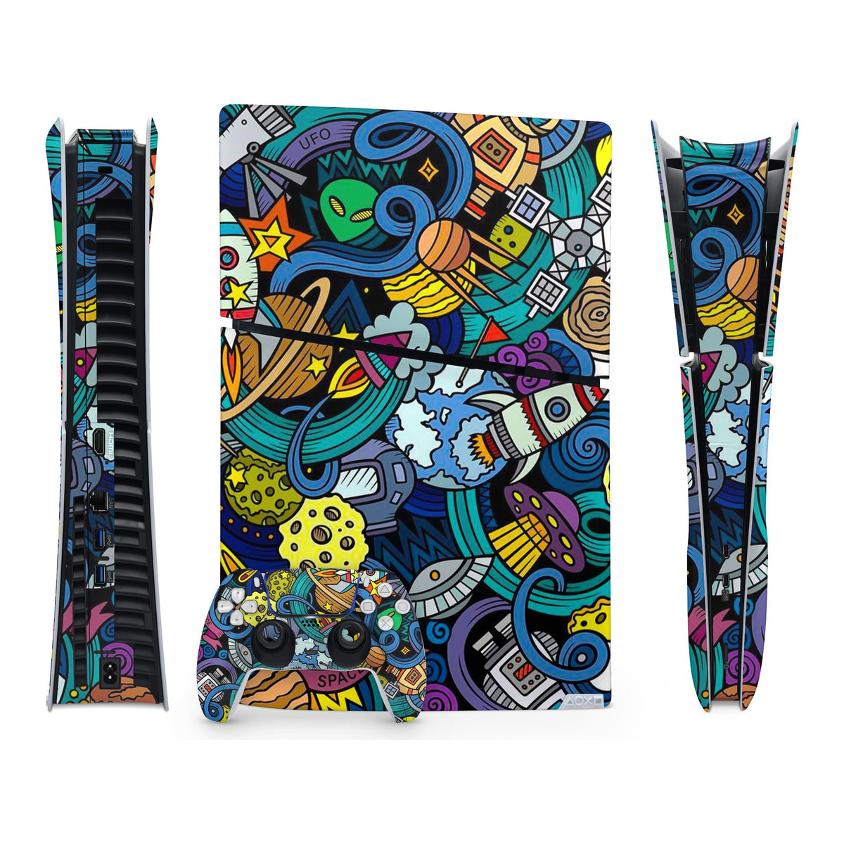 Space Doodle PlayStation 5 Slim Digital skin by Decalz