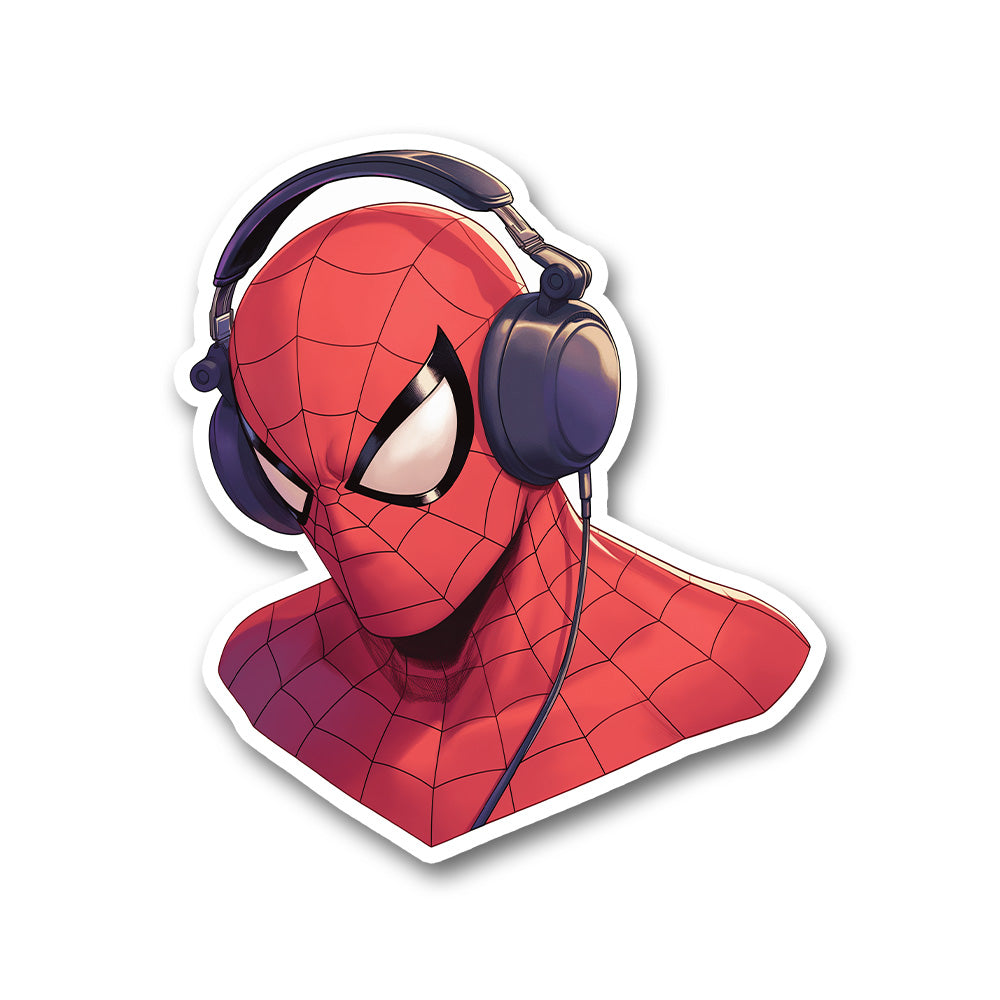 Spiderman Headphones Sticker