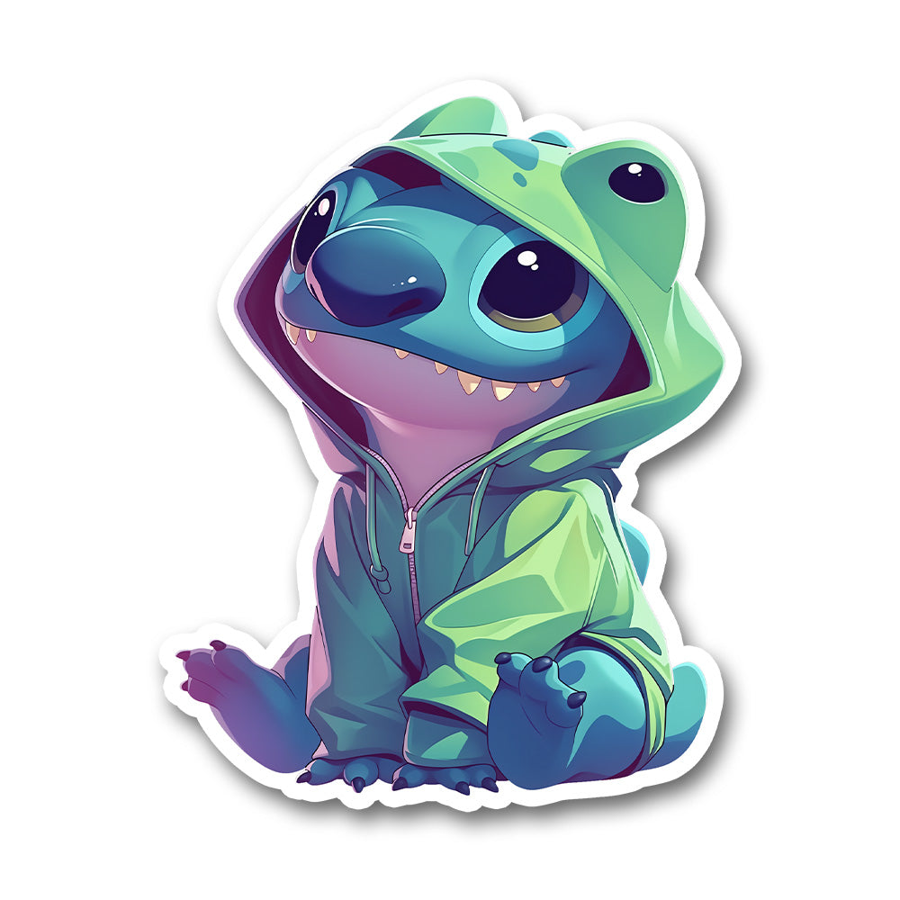 Stitch Frog Hoodie Cute Disney Sticker