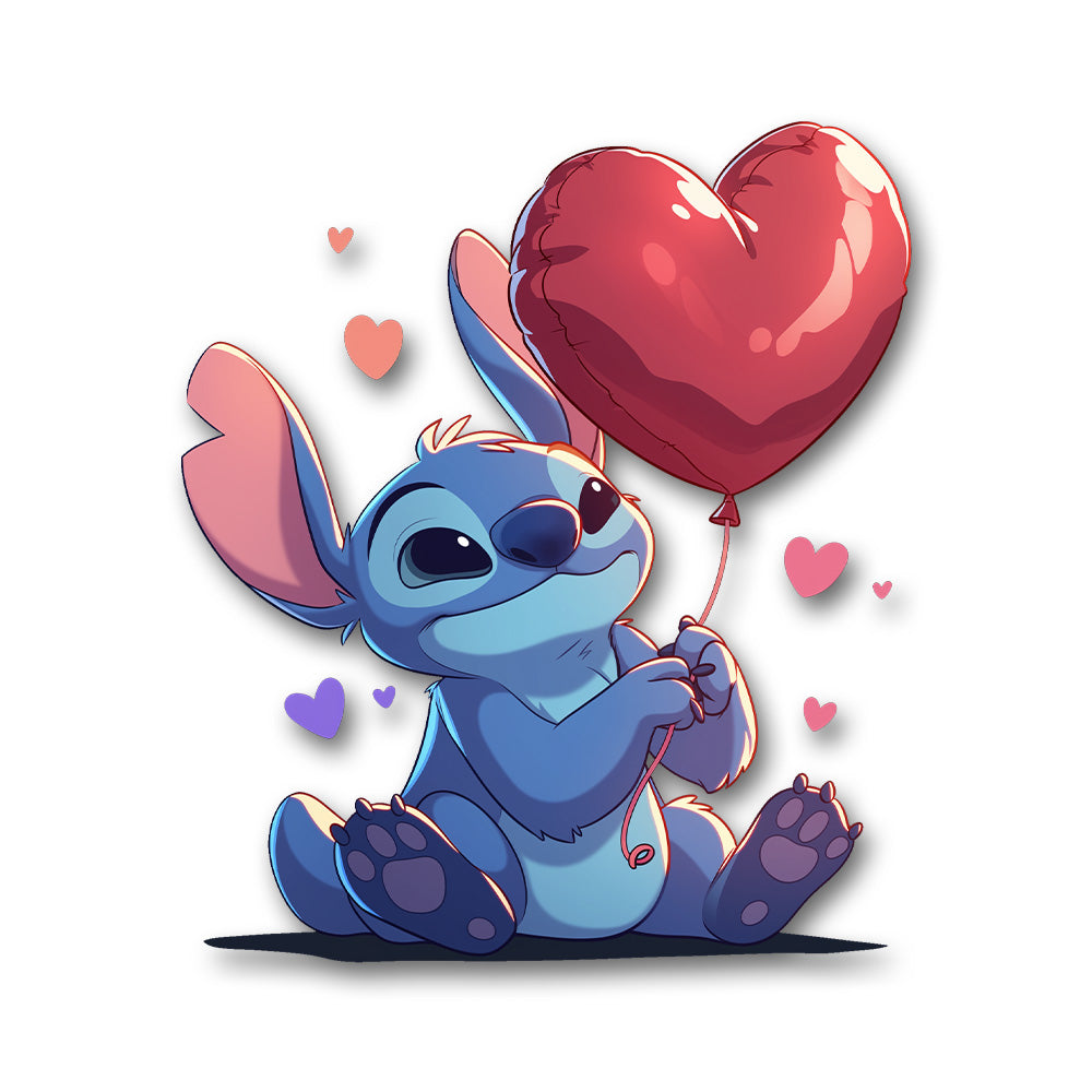 Stitch Heart Balloon Sticker