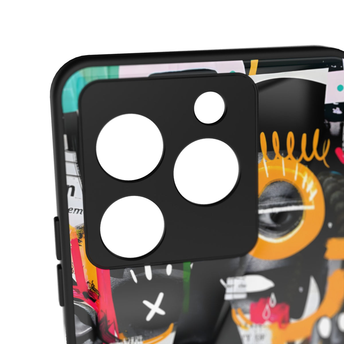 Stoicism printed metal phone case - camera close-up