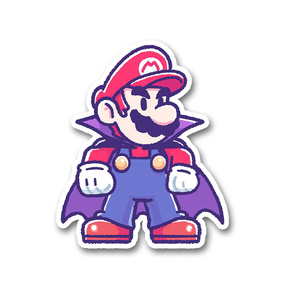 Super Mario Vampire Cape Halloween Sticker