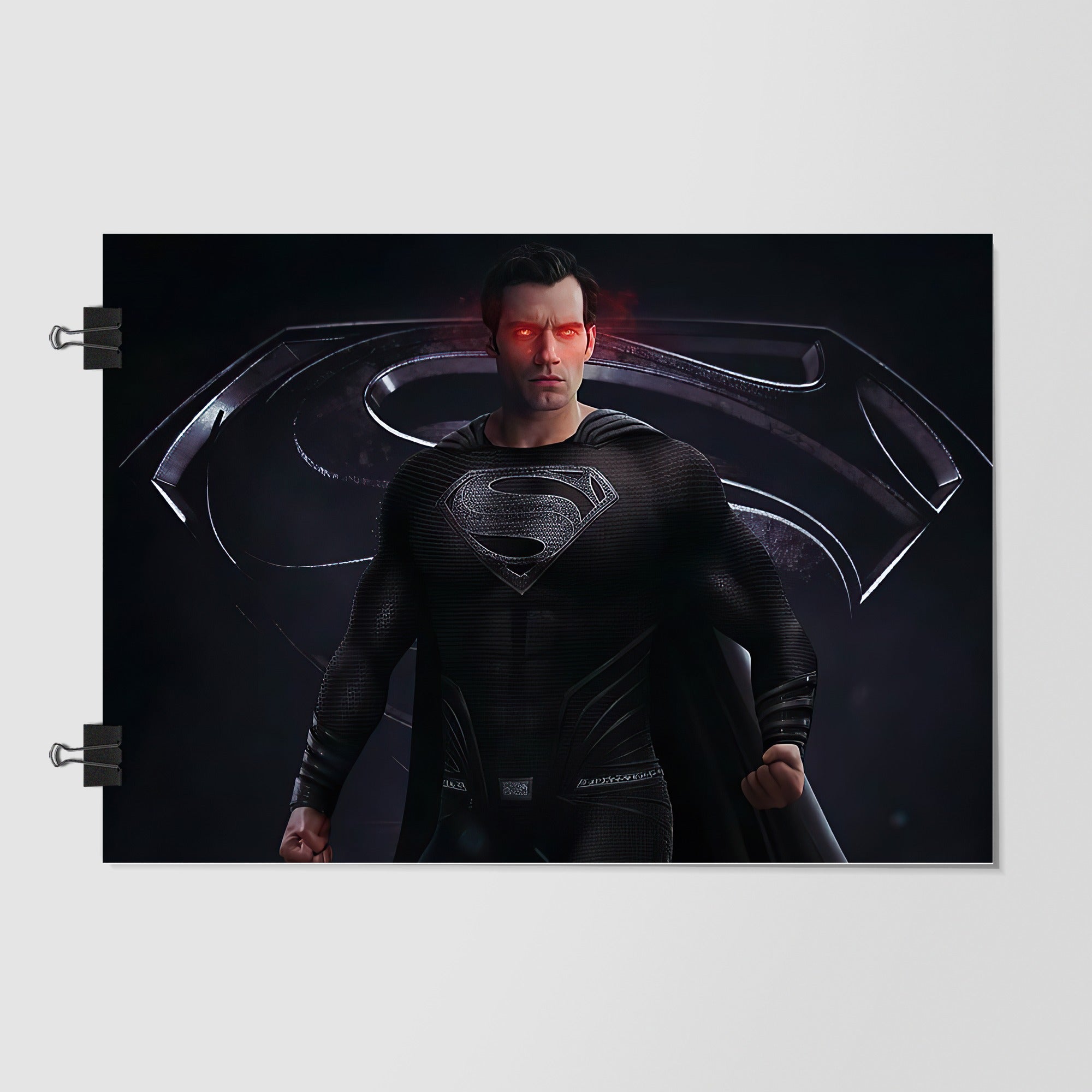 Superman Black Close Up Portrait by Decalz