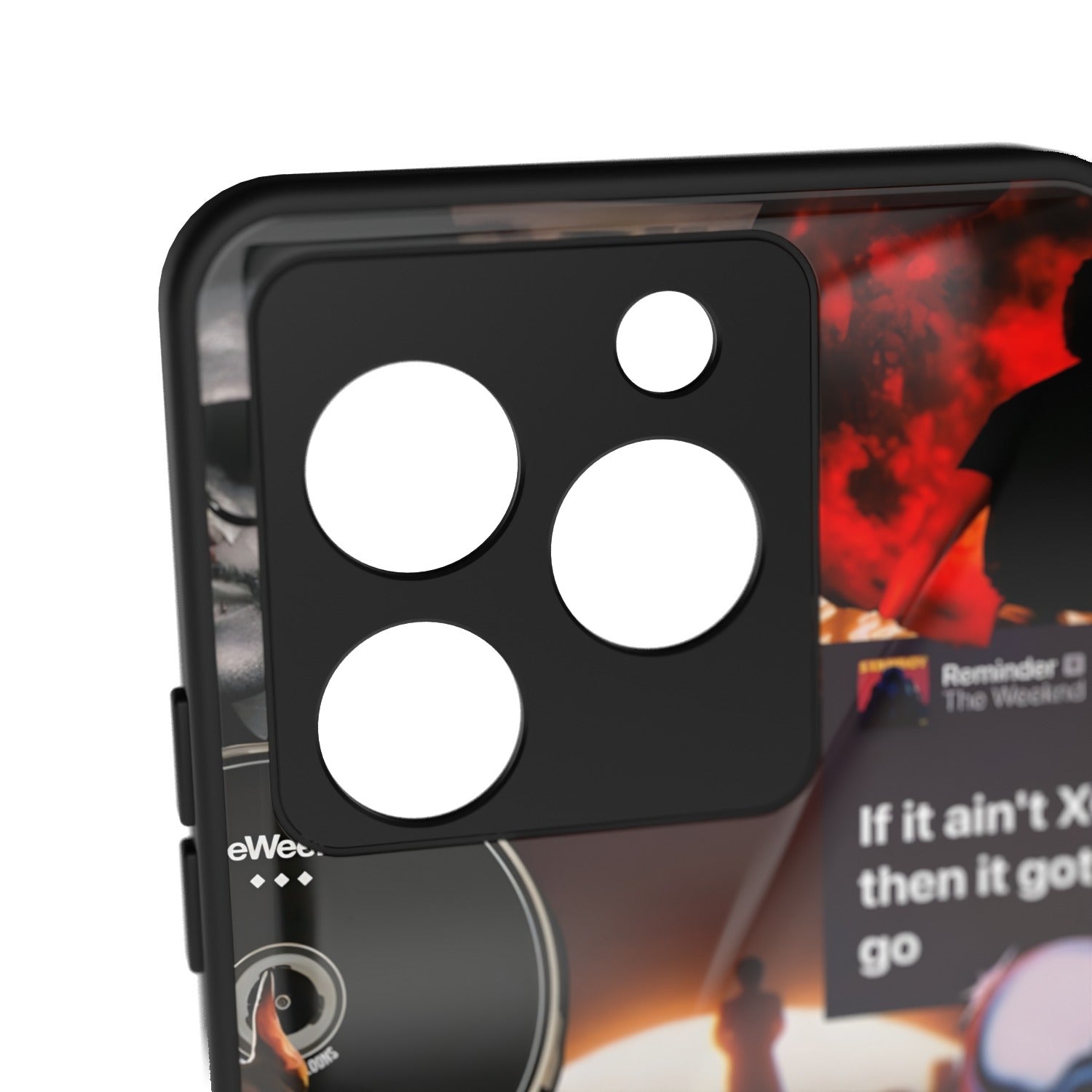 Symphony printed metal phone case - camera close-up